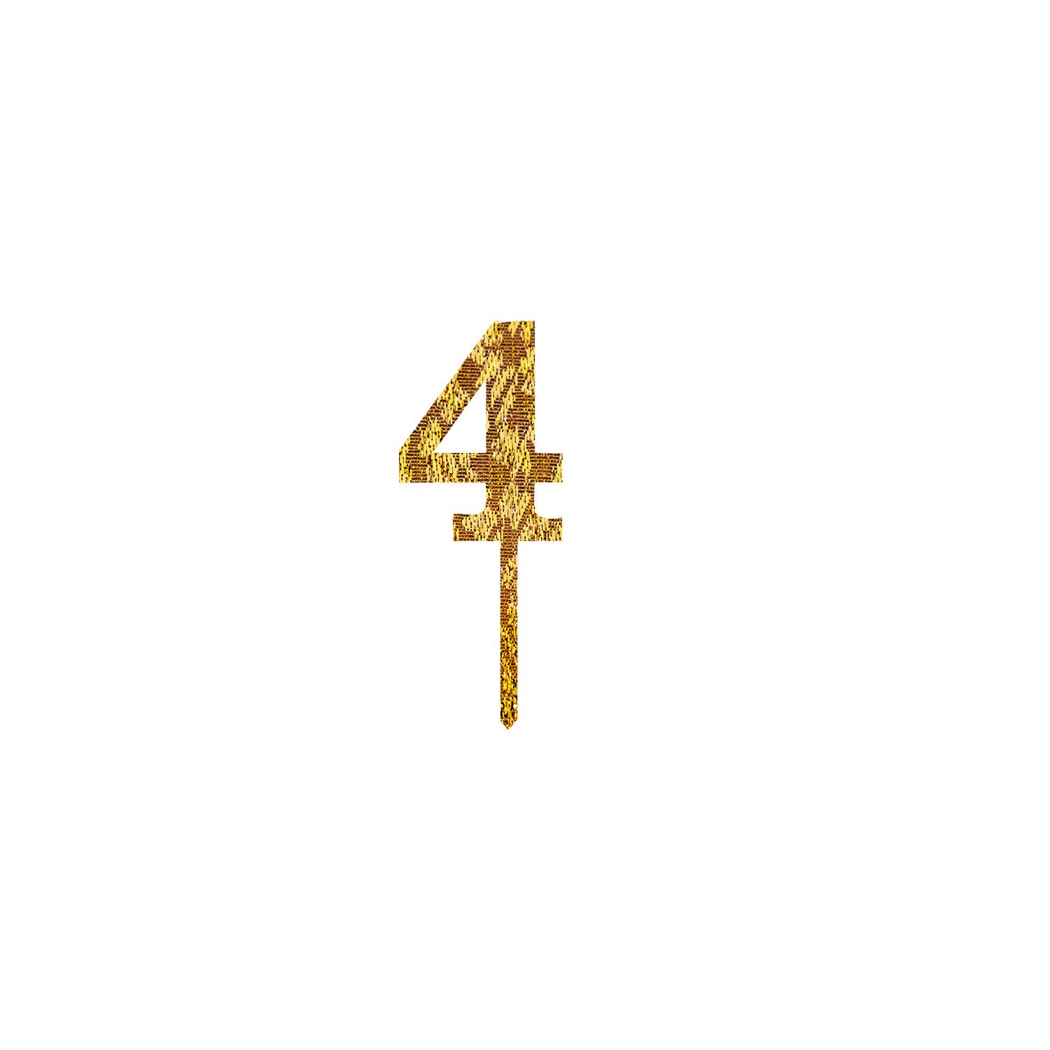 GOLD GLITTER MINI NUMBER TOPPER 4