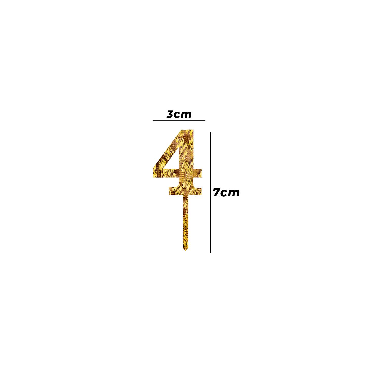 GOLD GLITTER MINI NUMBER TOPPER 4