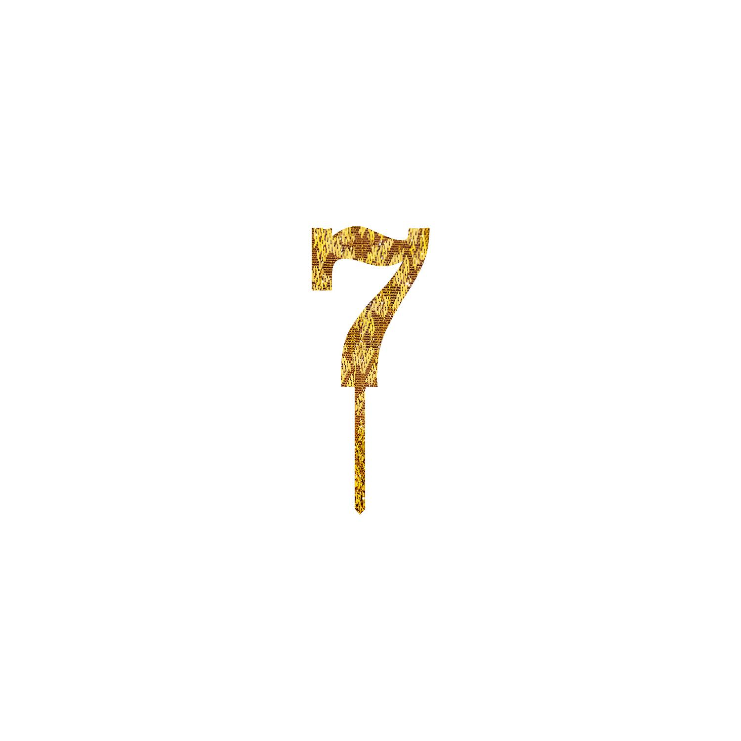 GOLD GLITTER MINI NUMBER TOPPER 7