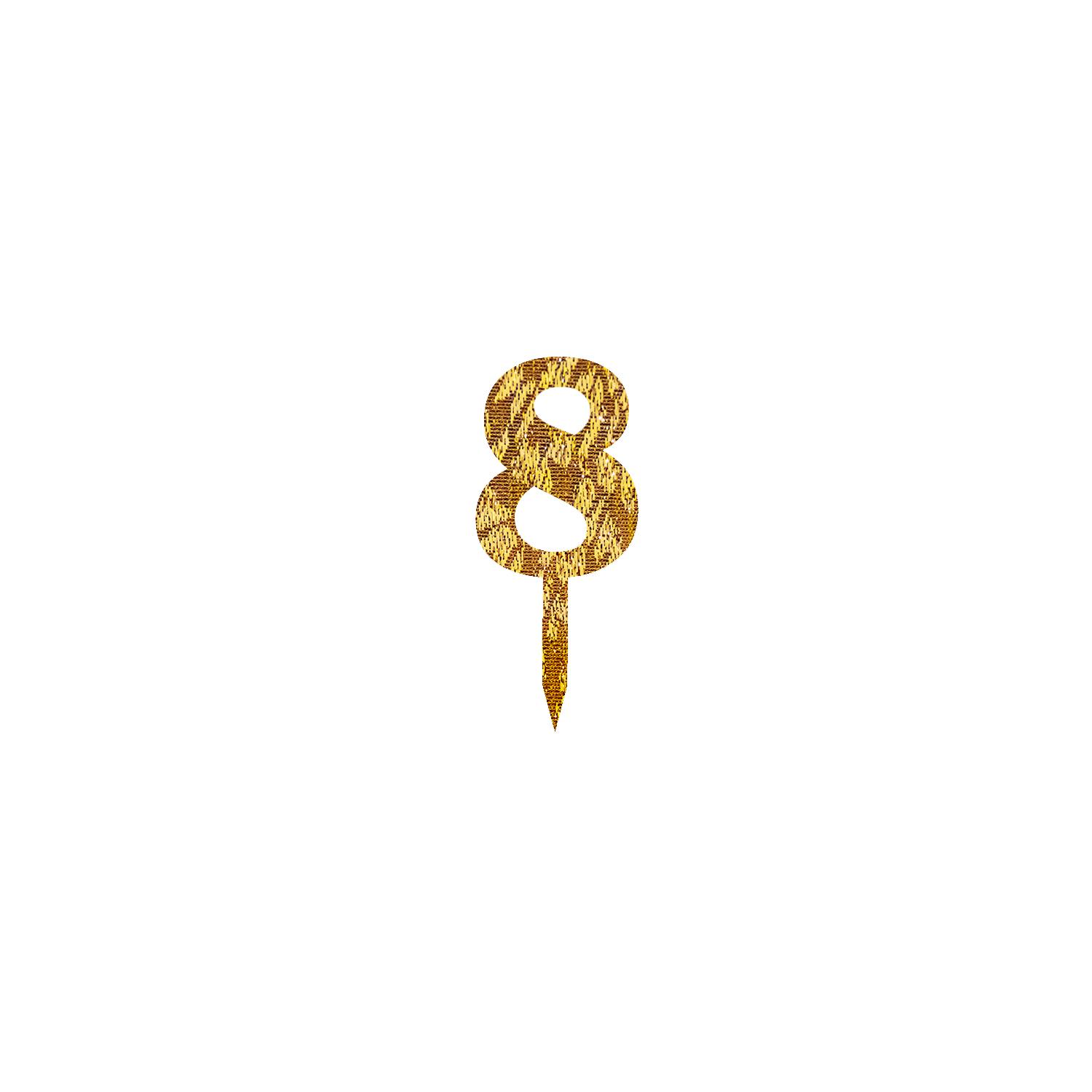 GOLD GLITTER MINI NUMBER TOPPER 8