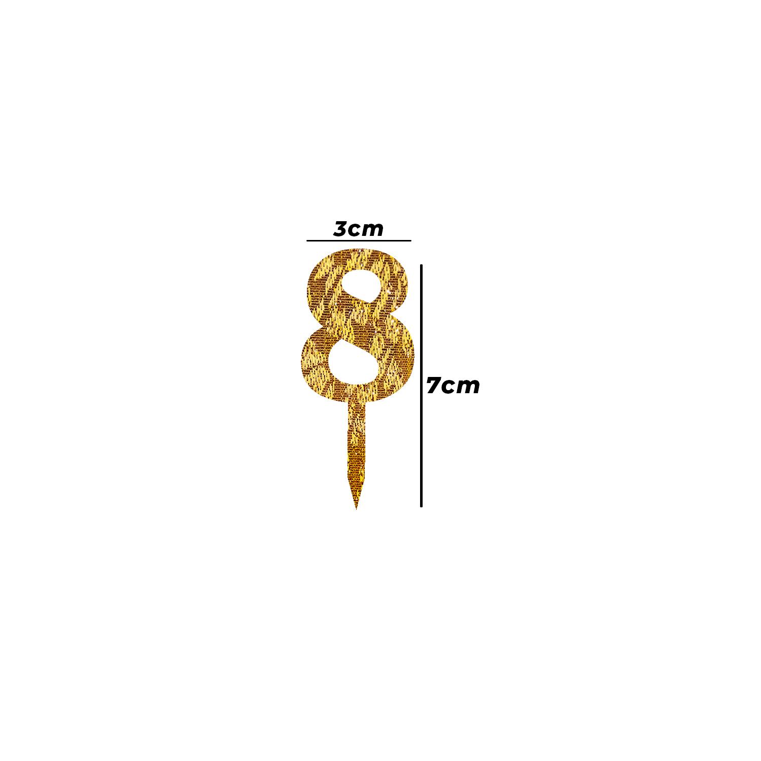 GOLD GLITTER MINI NUMBER TOPPER 8