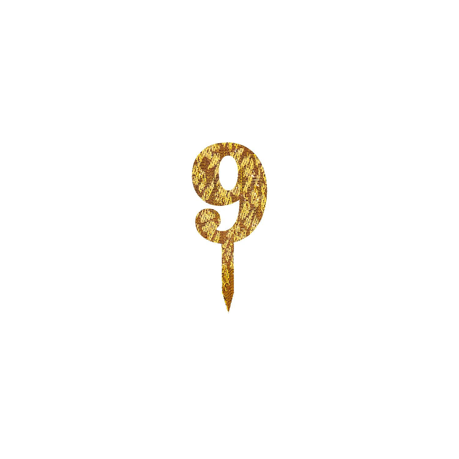 GOLD GLITTER MINI NUMBER TOPPER 9