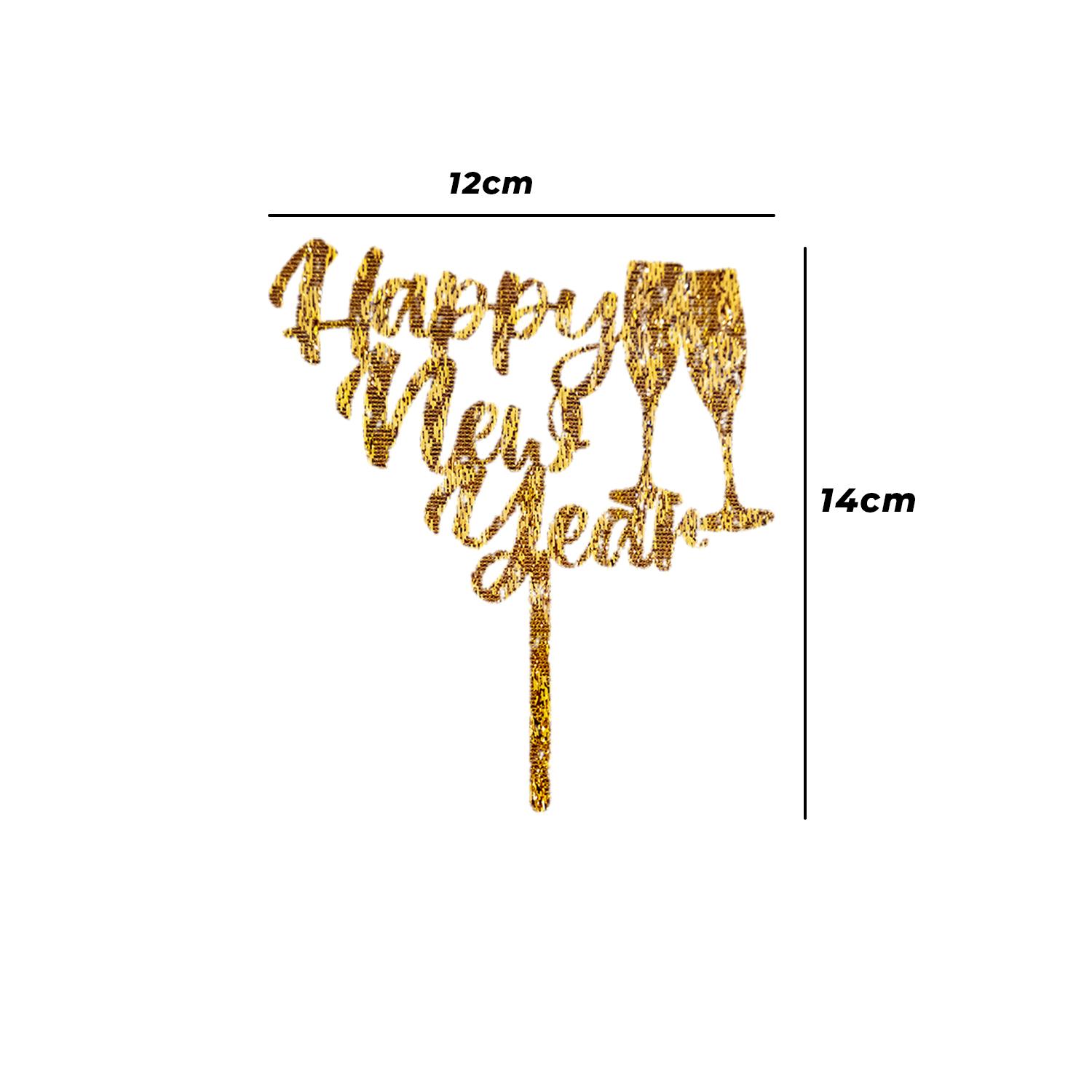 GOLD GLITTER NEW YEARS TOPPER 01