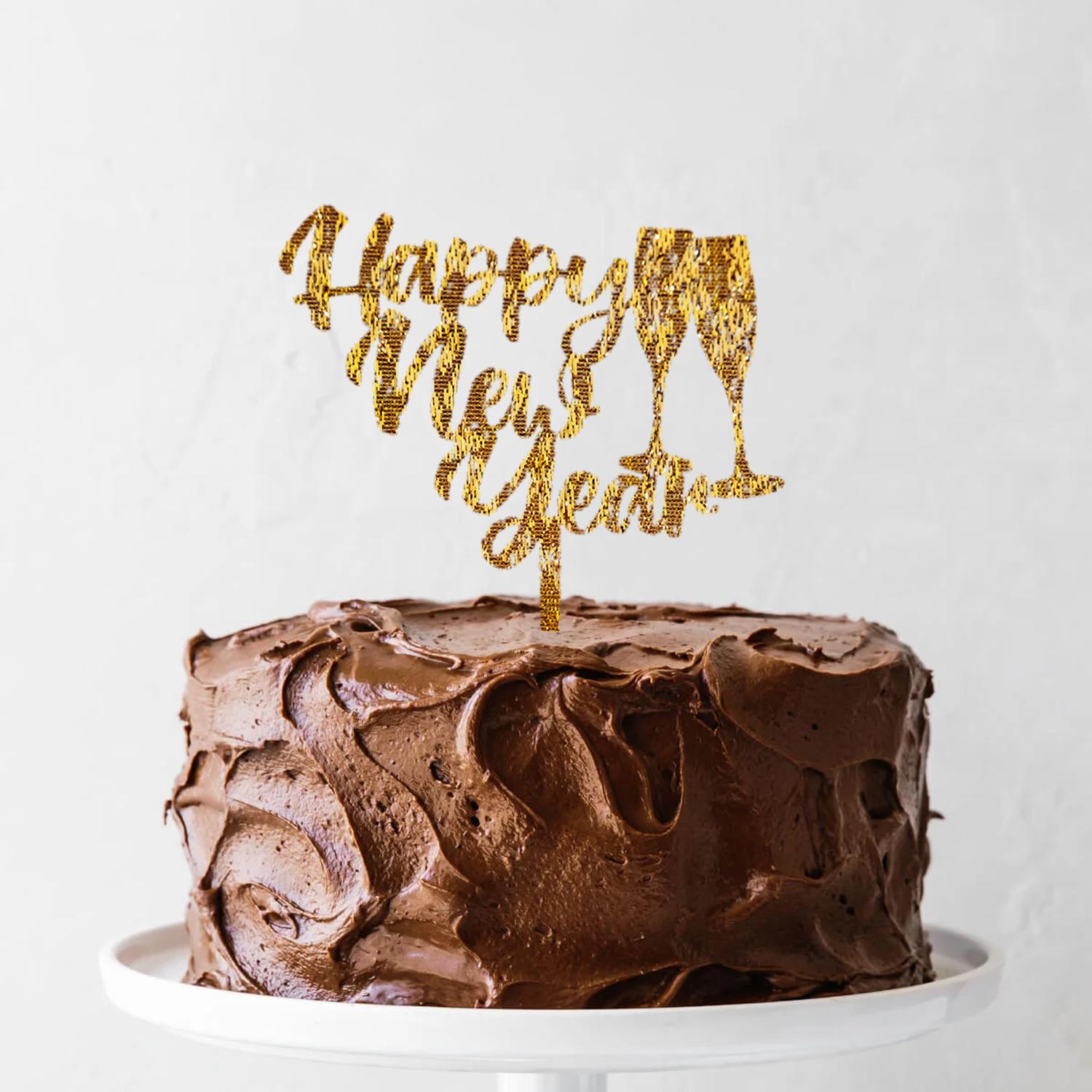 GOLD GLITTER NEW YEARS TOPPER 01