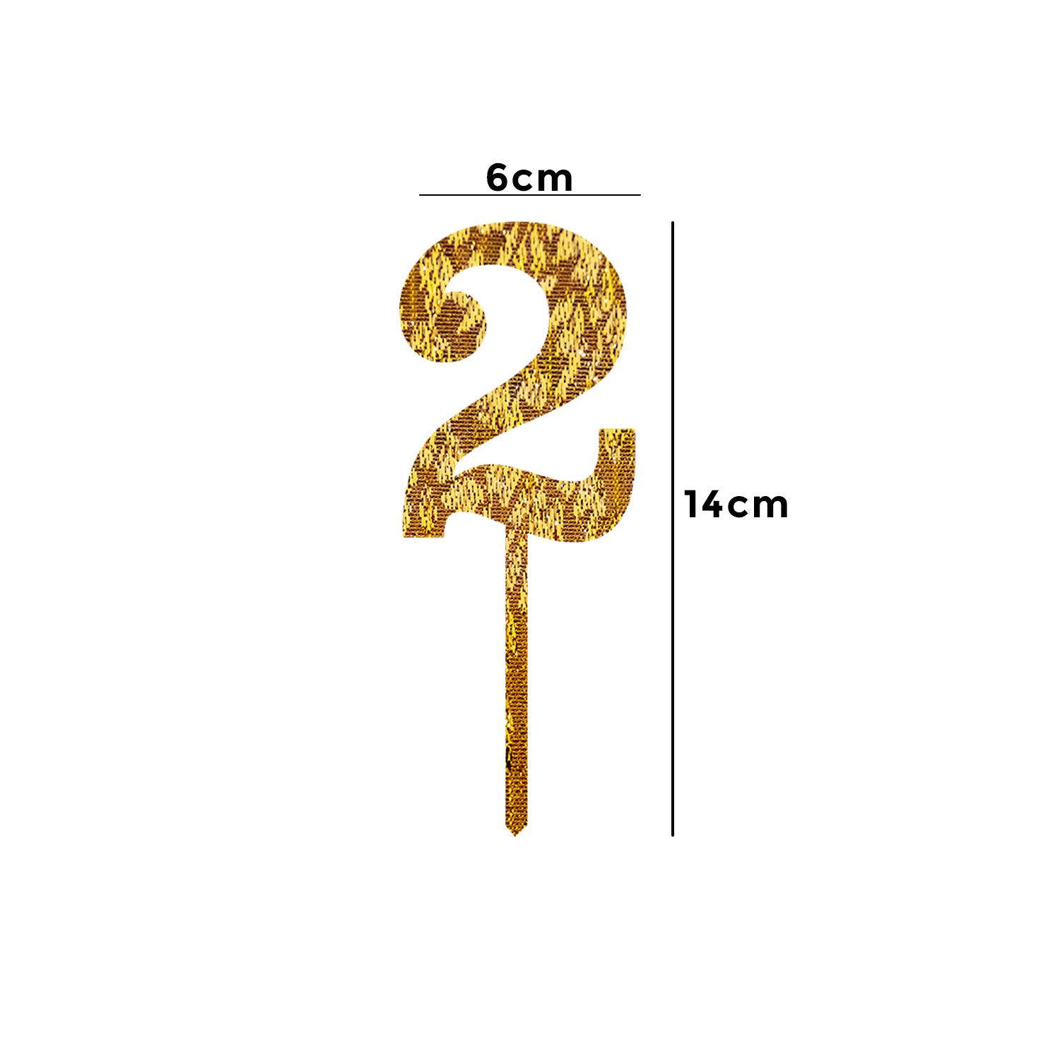 GOLD GLITTER NUMBER TOPPER NO 2