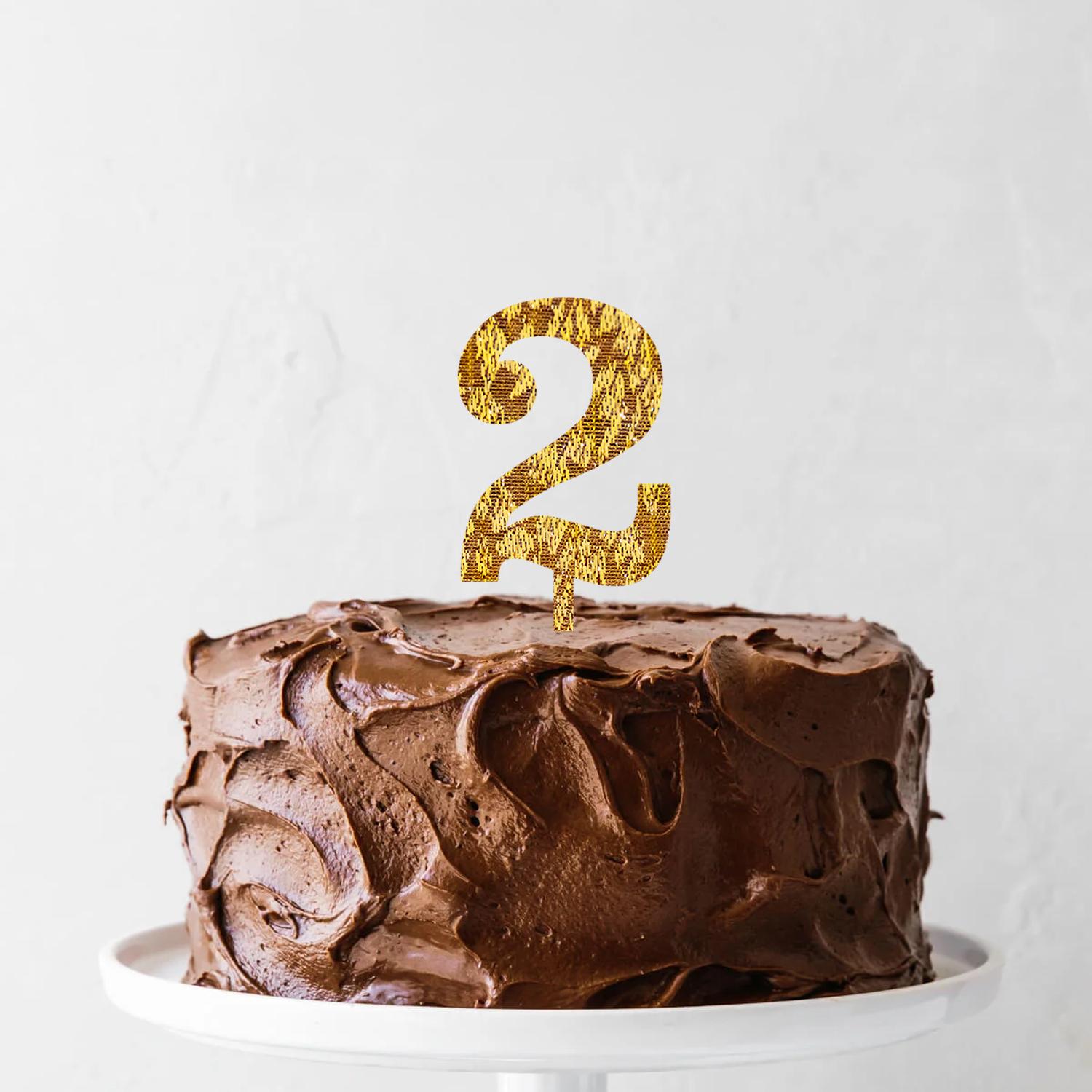 GOLD GLITTER NUMBER TOPPER NO 2