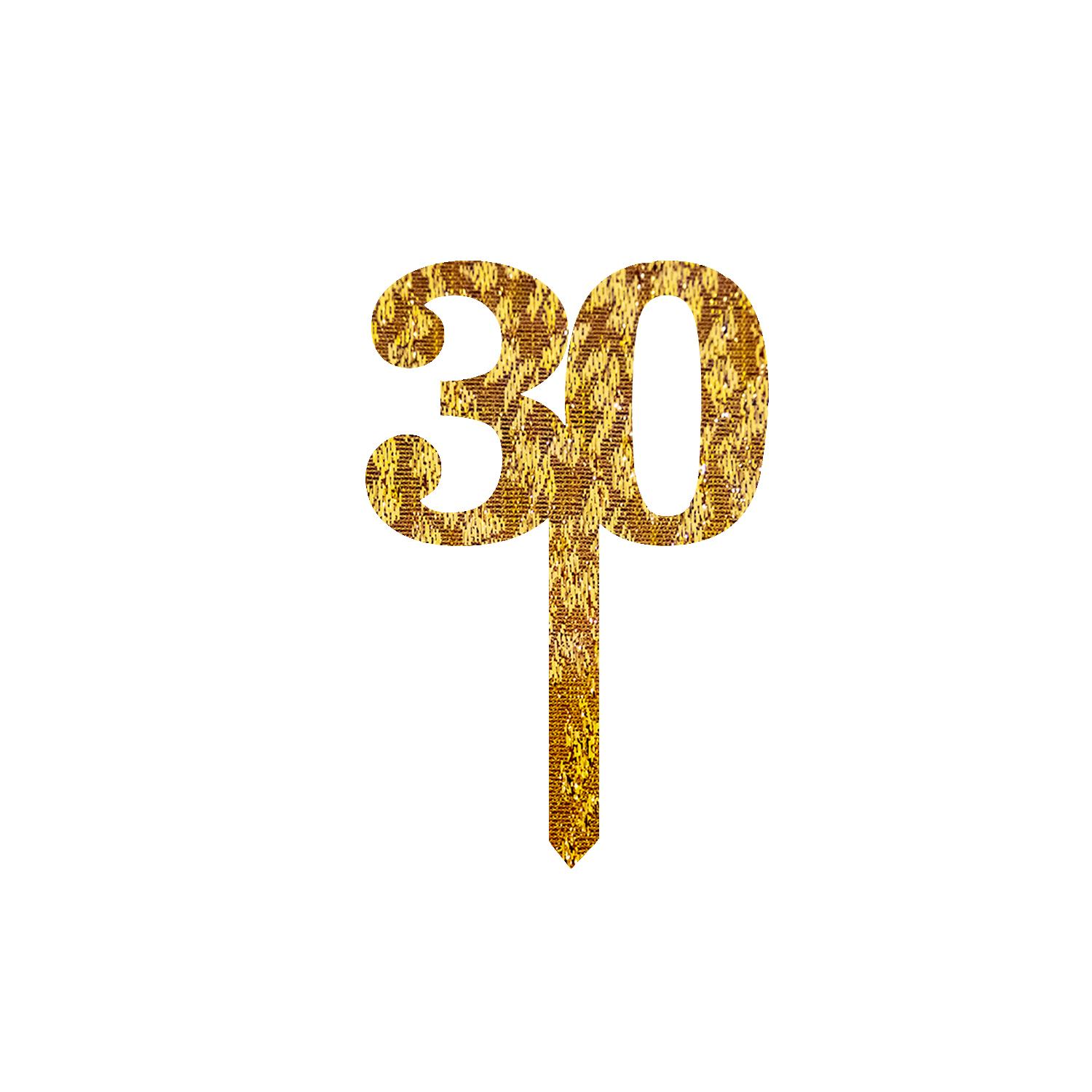 GOLD GLITTER NUMBER TOPPER NO 30