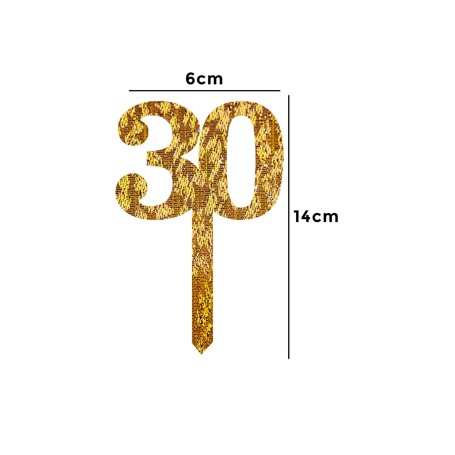 GOLD GLITTER NUMBER TOPPER NO 30