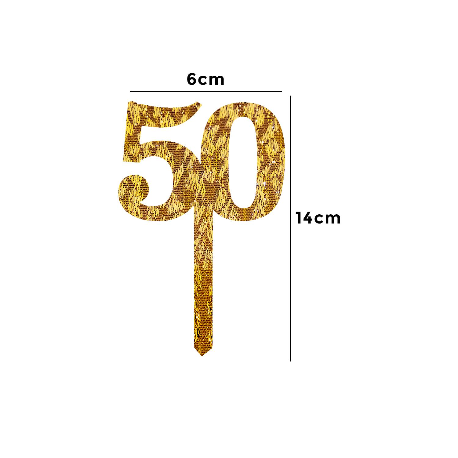 GOLD GLITTER NUMBER TOPPER NO 50