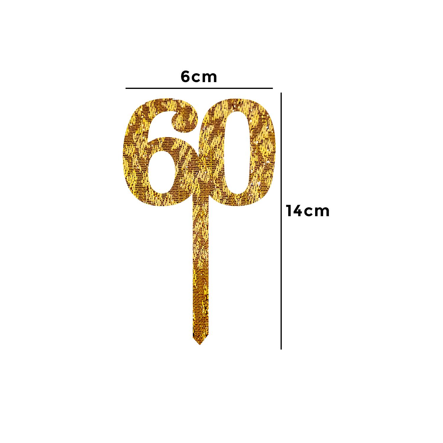 GOLD GLITTER NUMBER TOPPER NO 60