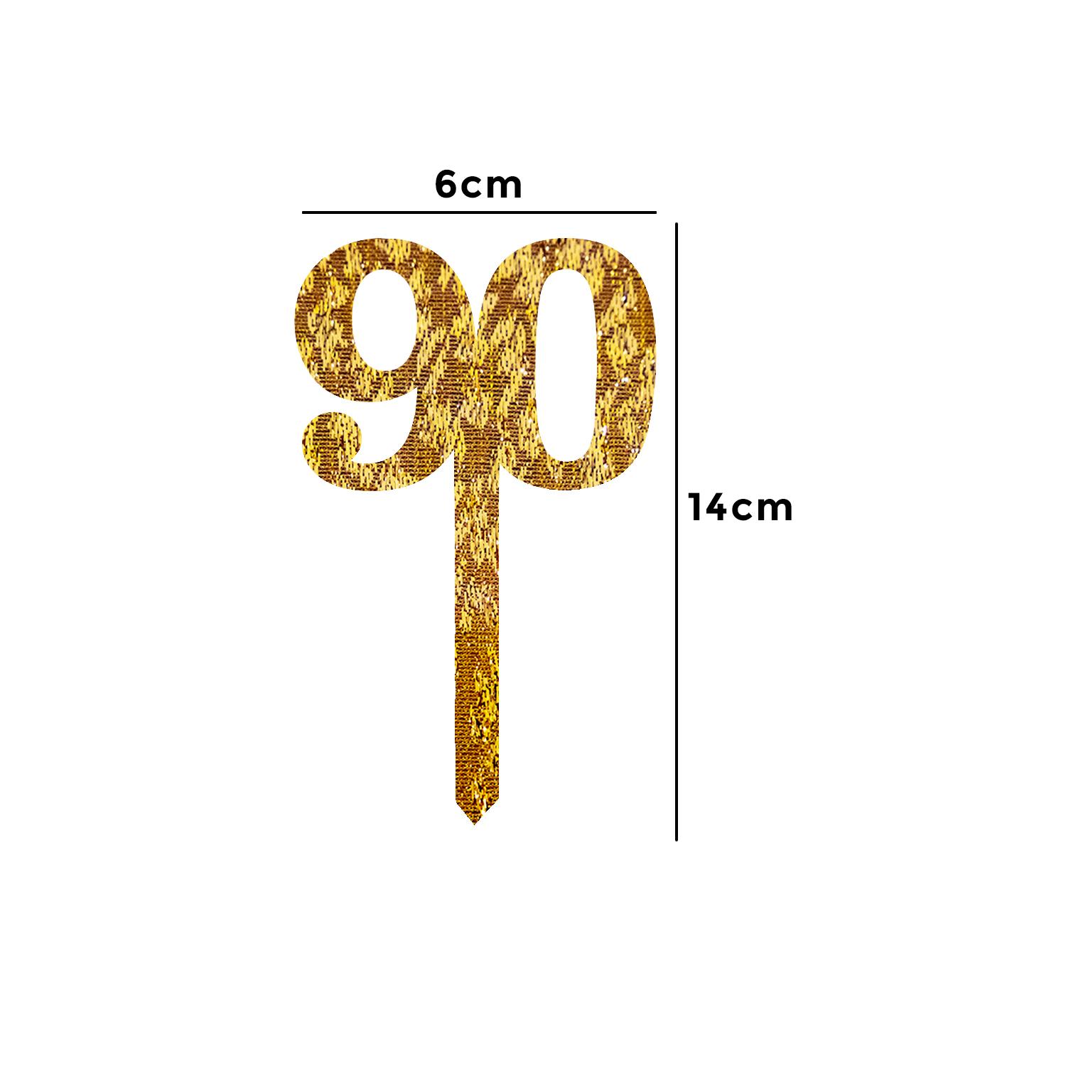 GOLD GLITTER NUMBER TOPPER NO 90