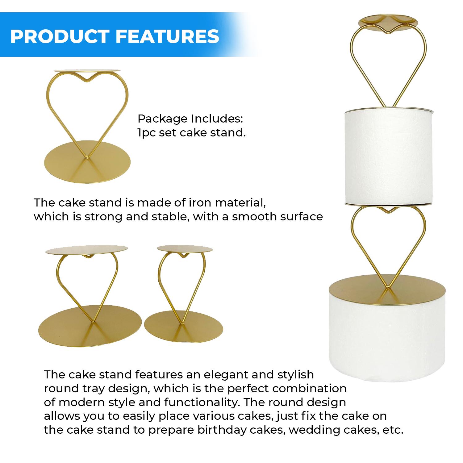 GOLD HEART SHAPED TIER SEPARATOR 6'' X 6''