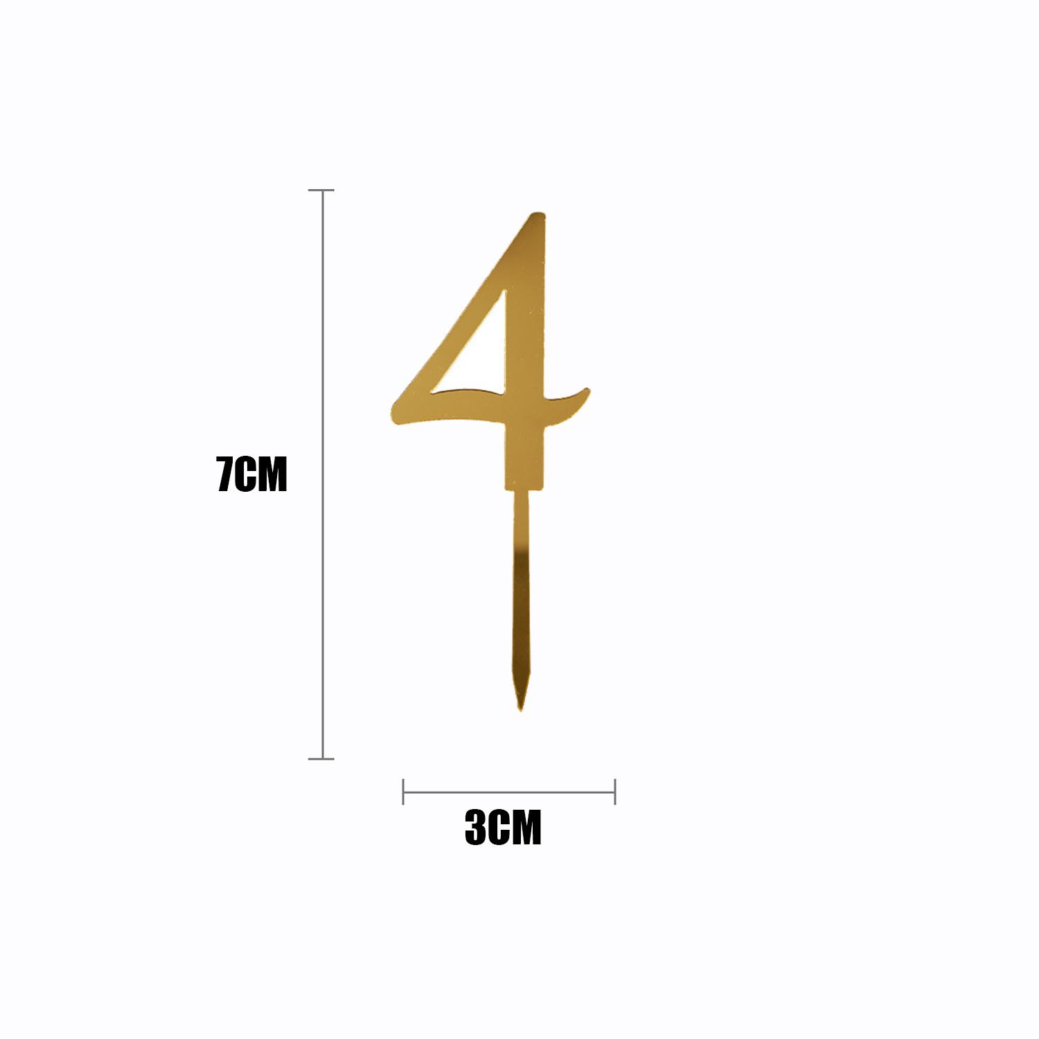 GOLD MIRROR ACRYLIC MINI NUMBER TOPPER 4