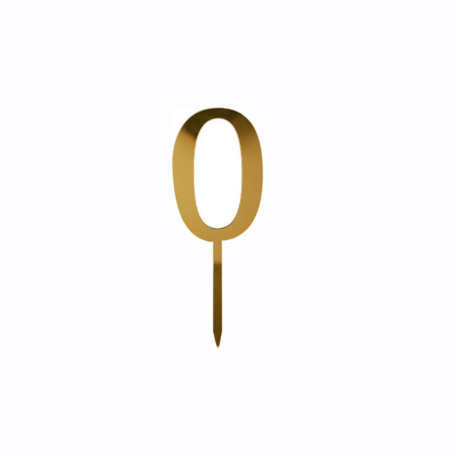 GOLD MIRROR NUMBER TOPPER NO 0