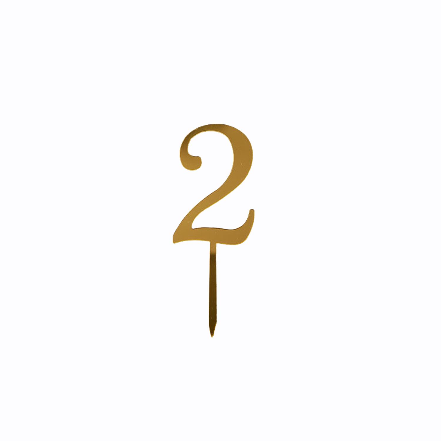 GOLD MIRROR NUMBER TOPPER NO 2