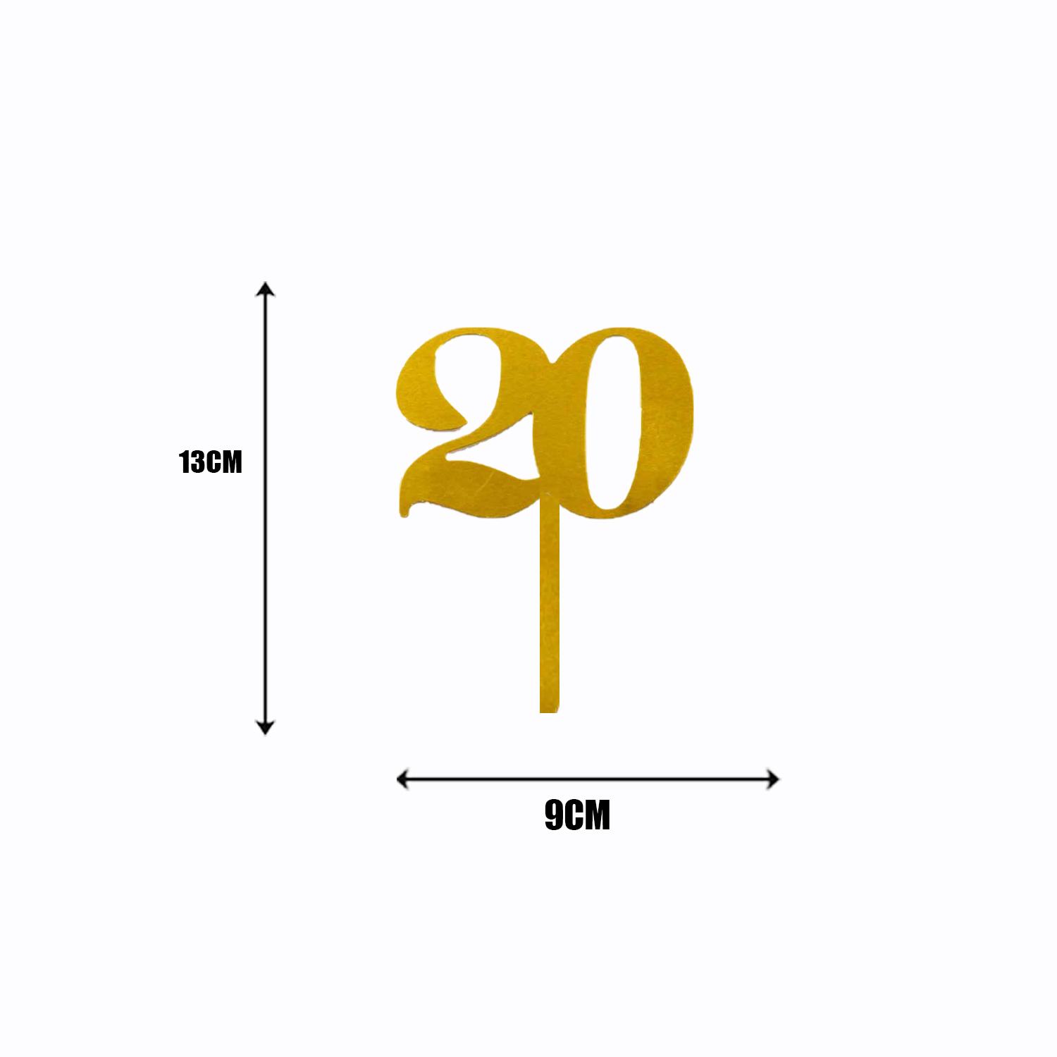 GOLD MIRROR NUMBER TOPPER NO 20