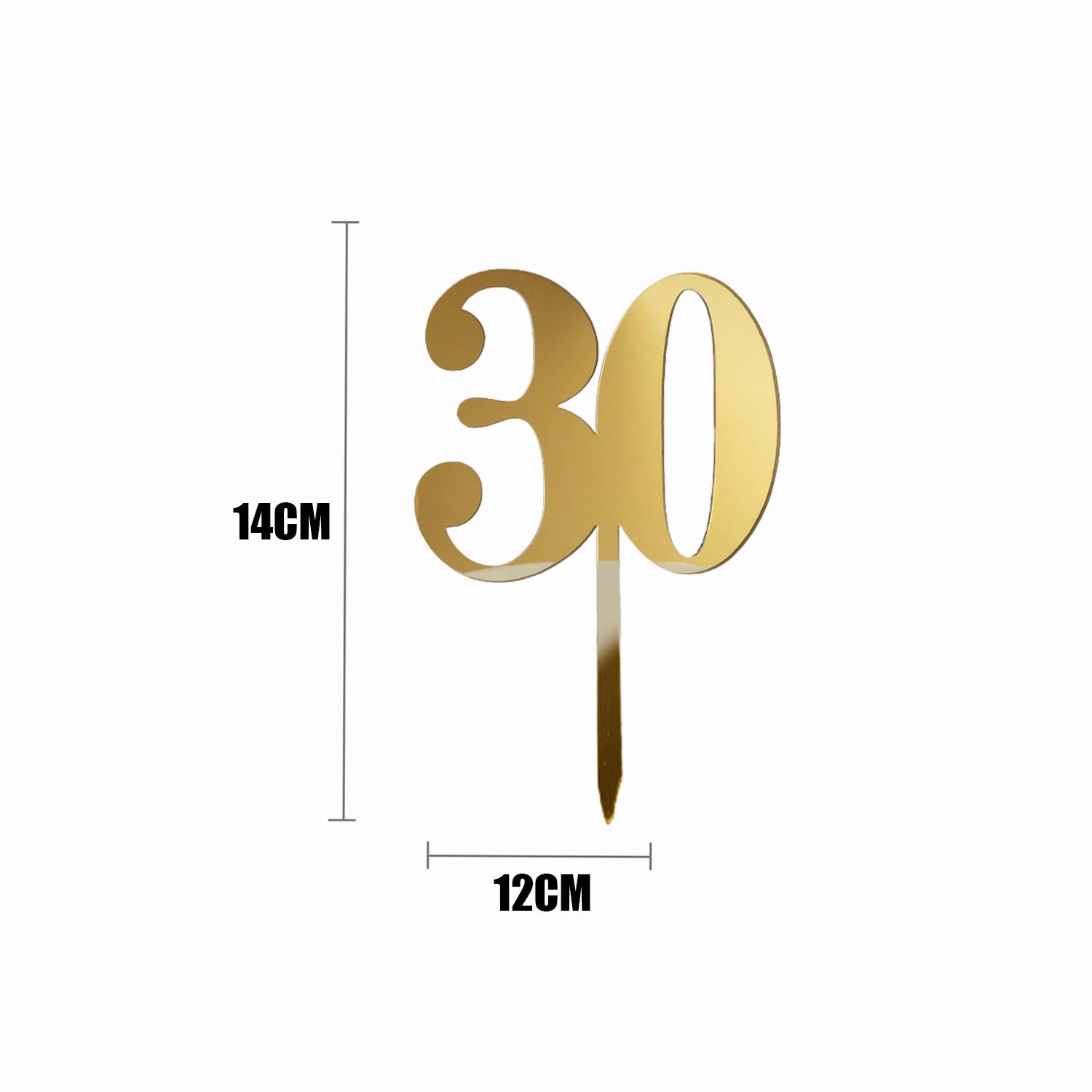 GOLD MIRROR NUMBER TOPPER NO 30