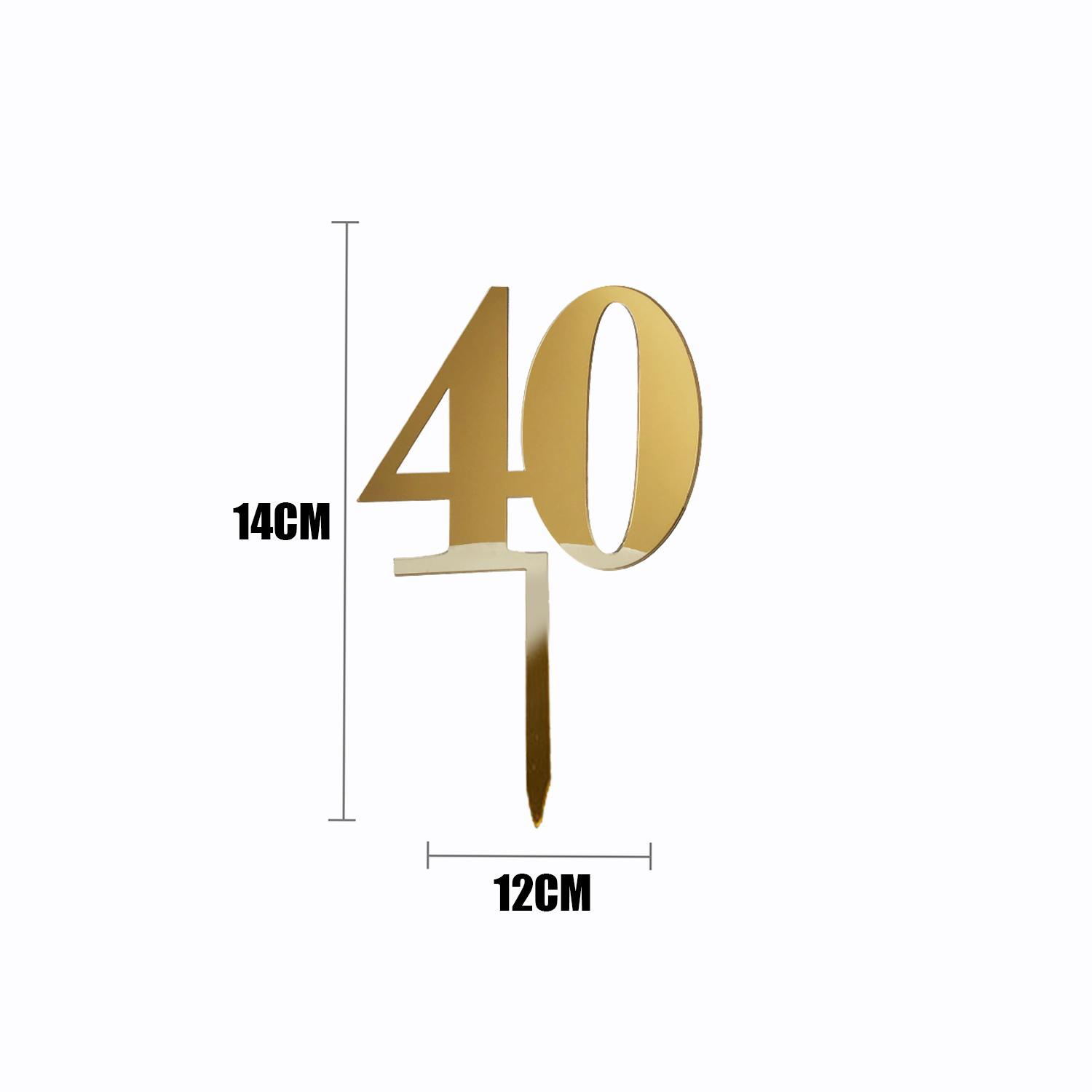 GOLD MIRROR NUMBER TOPPER NO 40