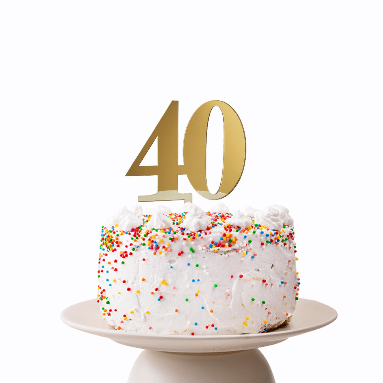 GOLD MIRROR NUMBER TOPPER NO 40