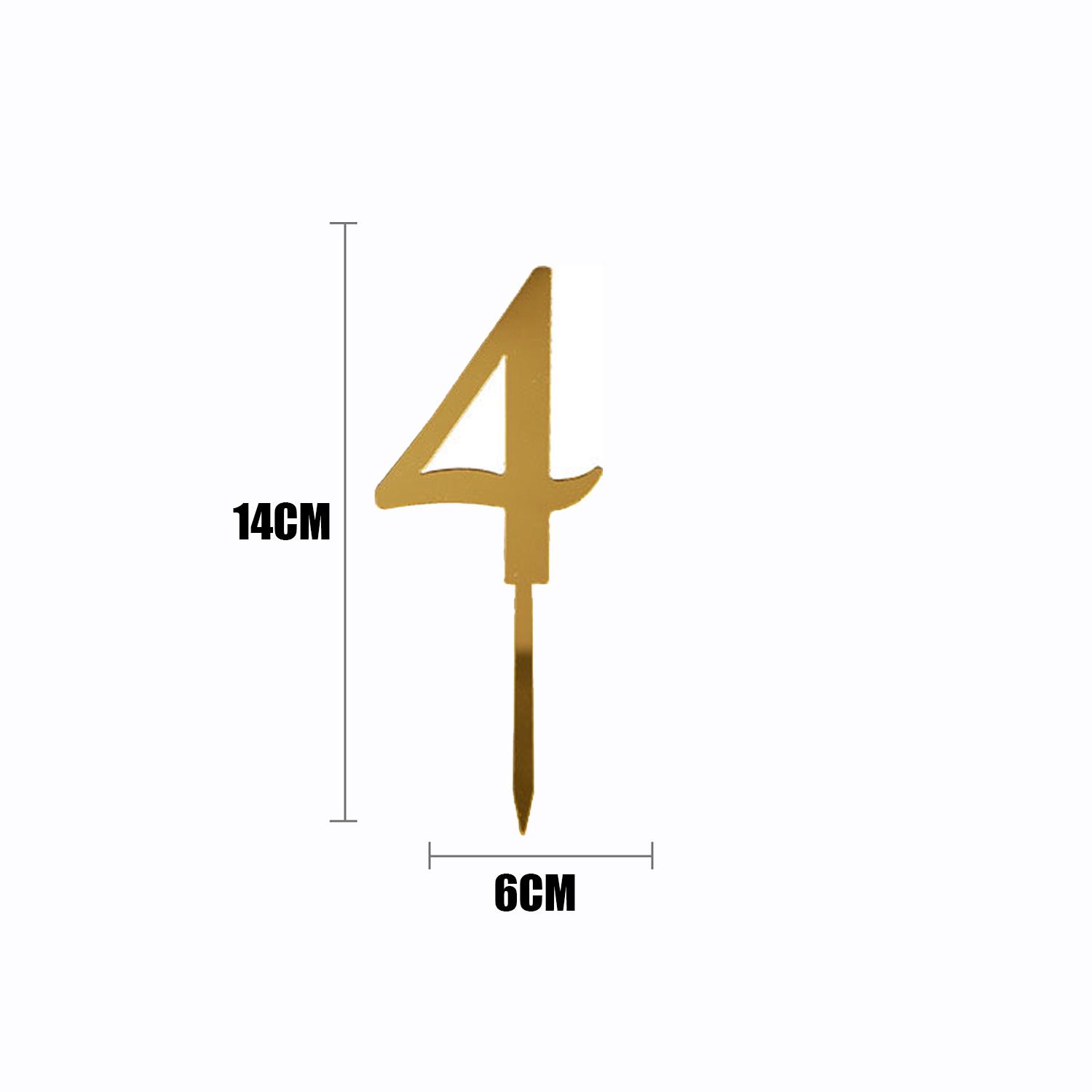 GOLD MIRROR NUMBER TOPPER NO 4