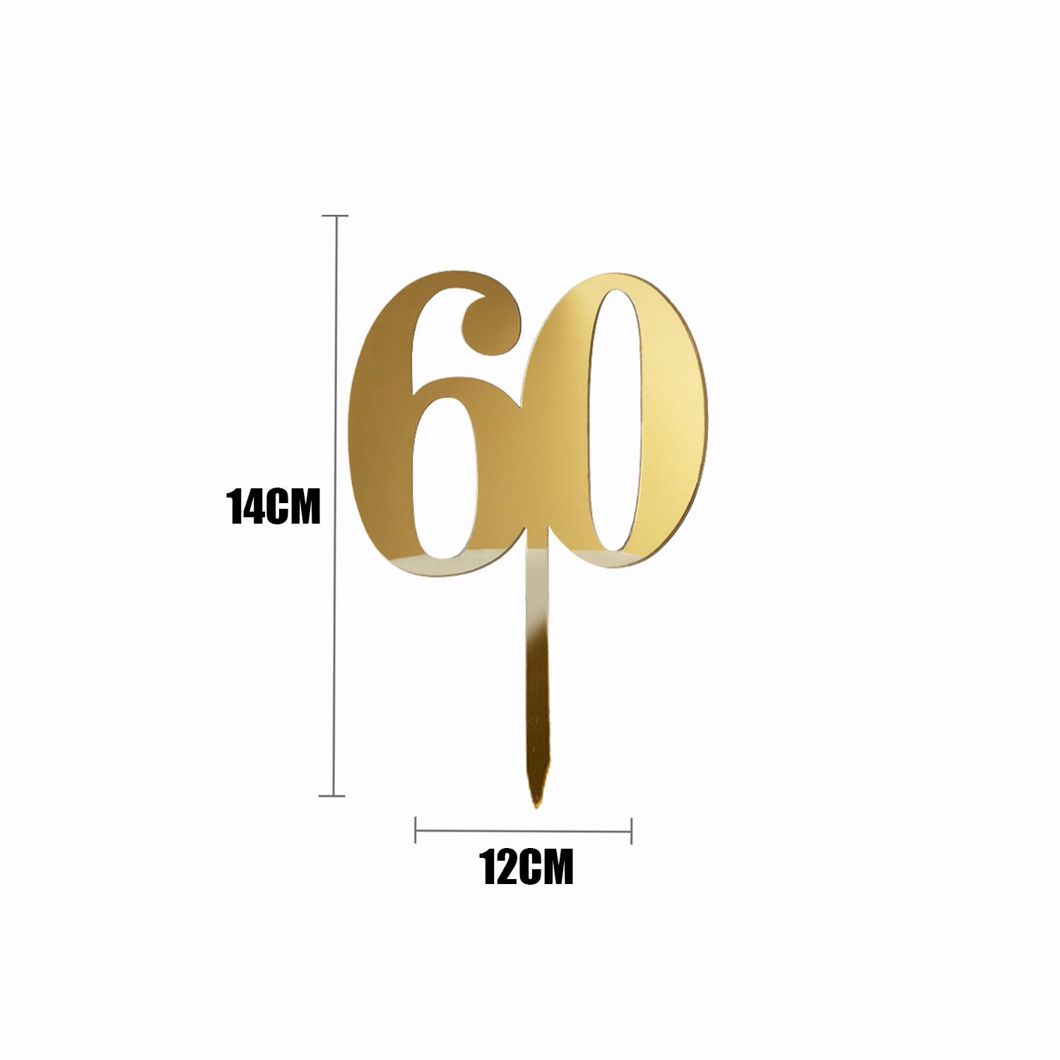 GOLD MIRROR NUMBER TOPPER NO 60