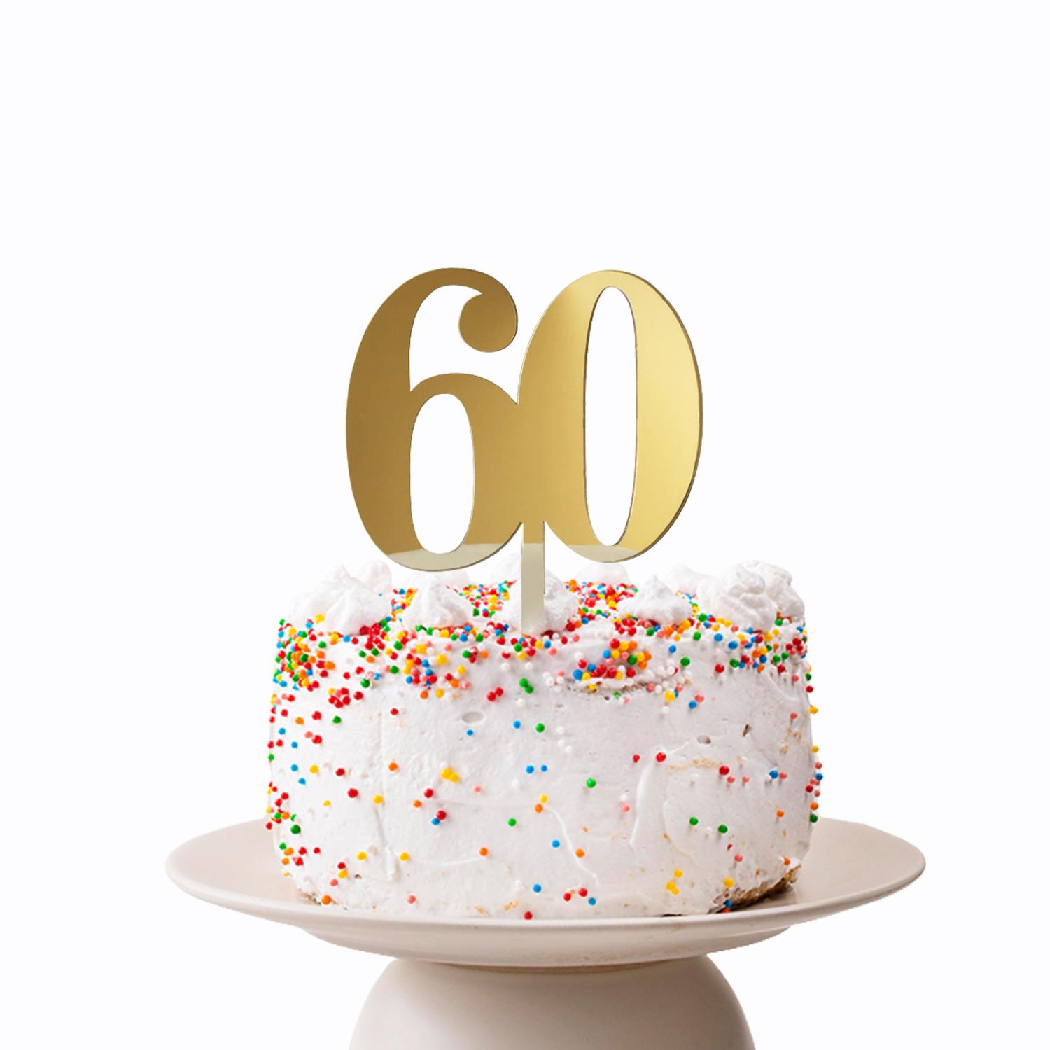 GOLD MIRROR NUMBER TOPPER NO 60