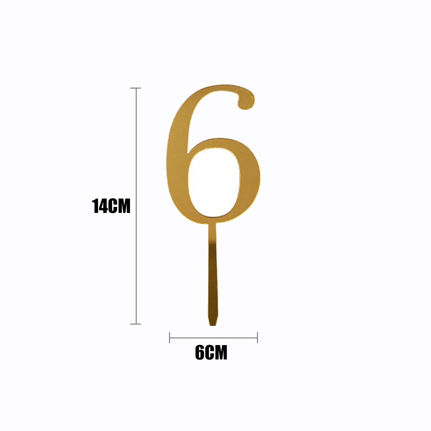 GOLD MIRROR NUMBER TOPPER NO 6