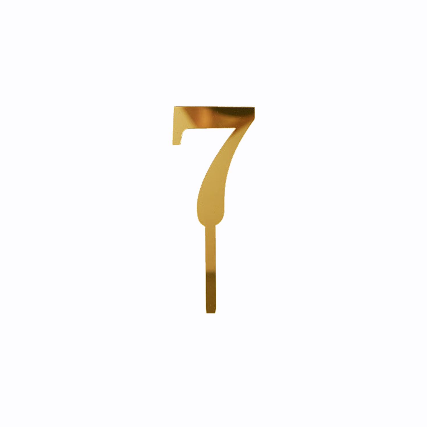GOLD MIRROR NUMBER TOPPER NO 7