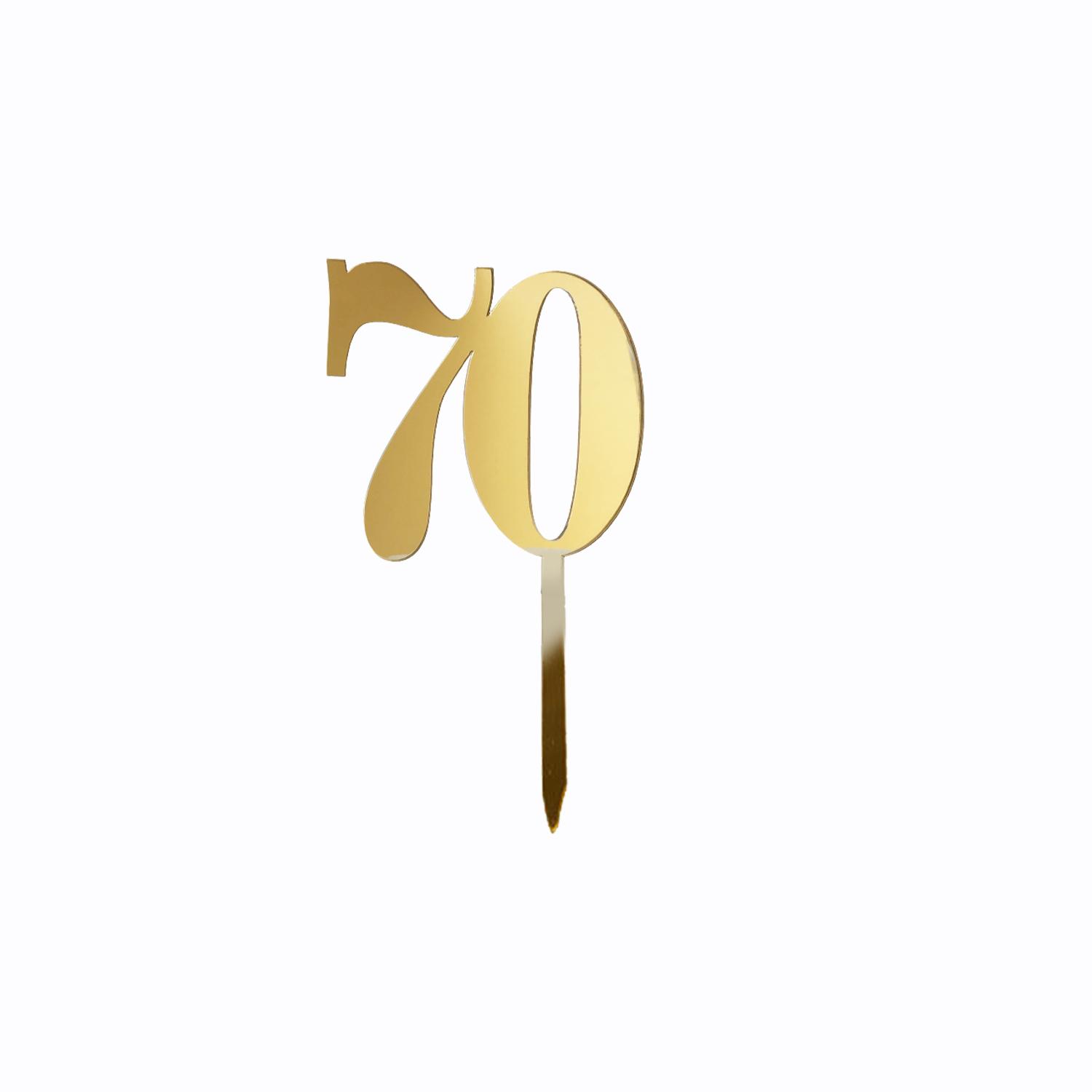 GOLD MIRROR NUMBER TOPPER NO 70