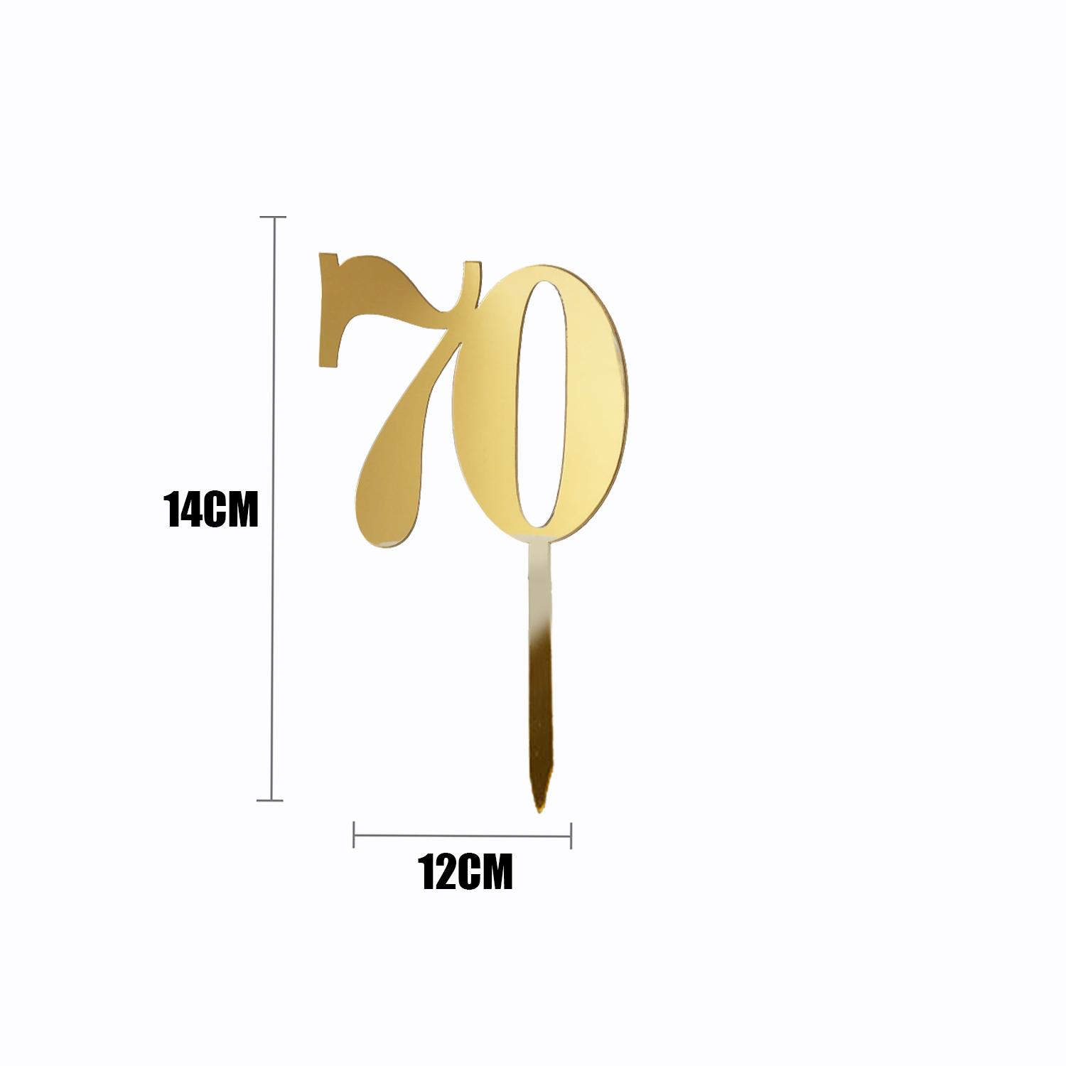 GOLD MIRROR NUMBER TOPPER NO 70