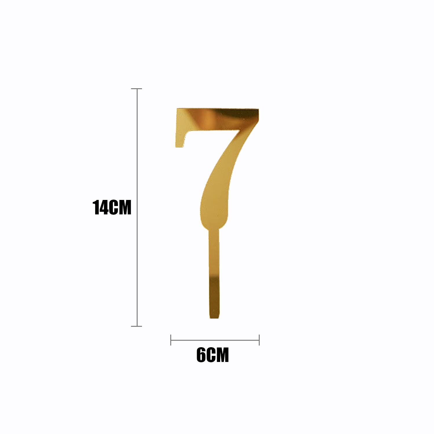 GOLD MIRROR NUMBER TOPPER NO 7