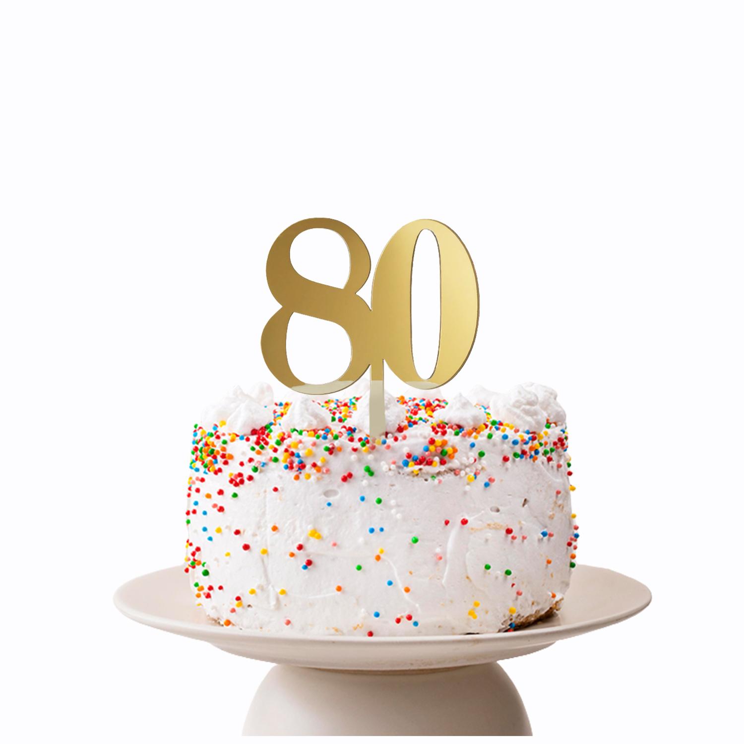 GOLD MIRROR NUMBER TOPPER NO 80