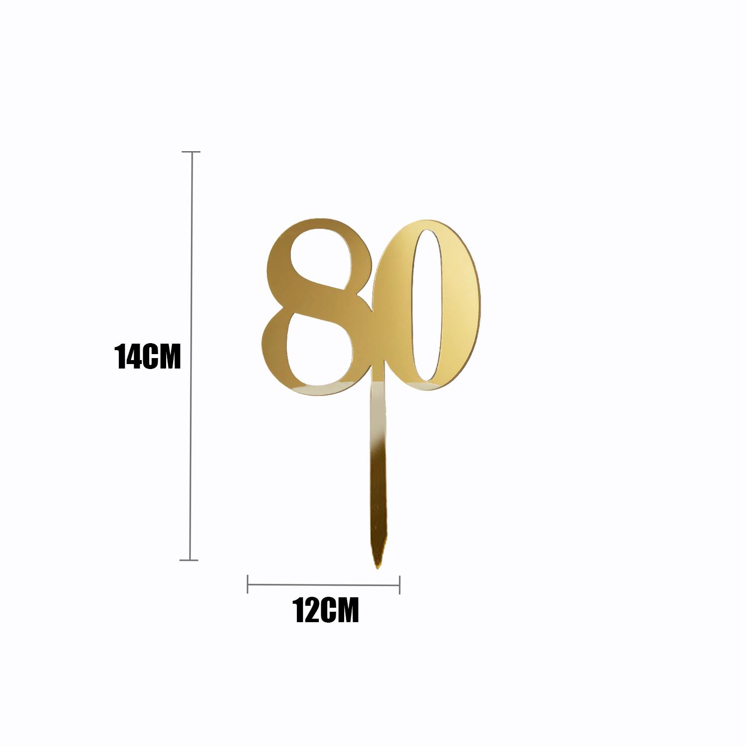 GOLD MIRROR NUMBER TOPPER NO 80