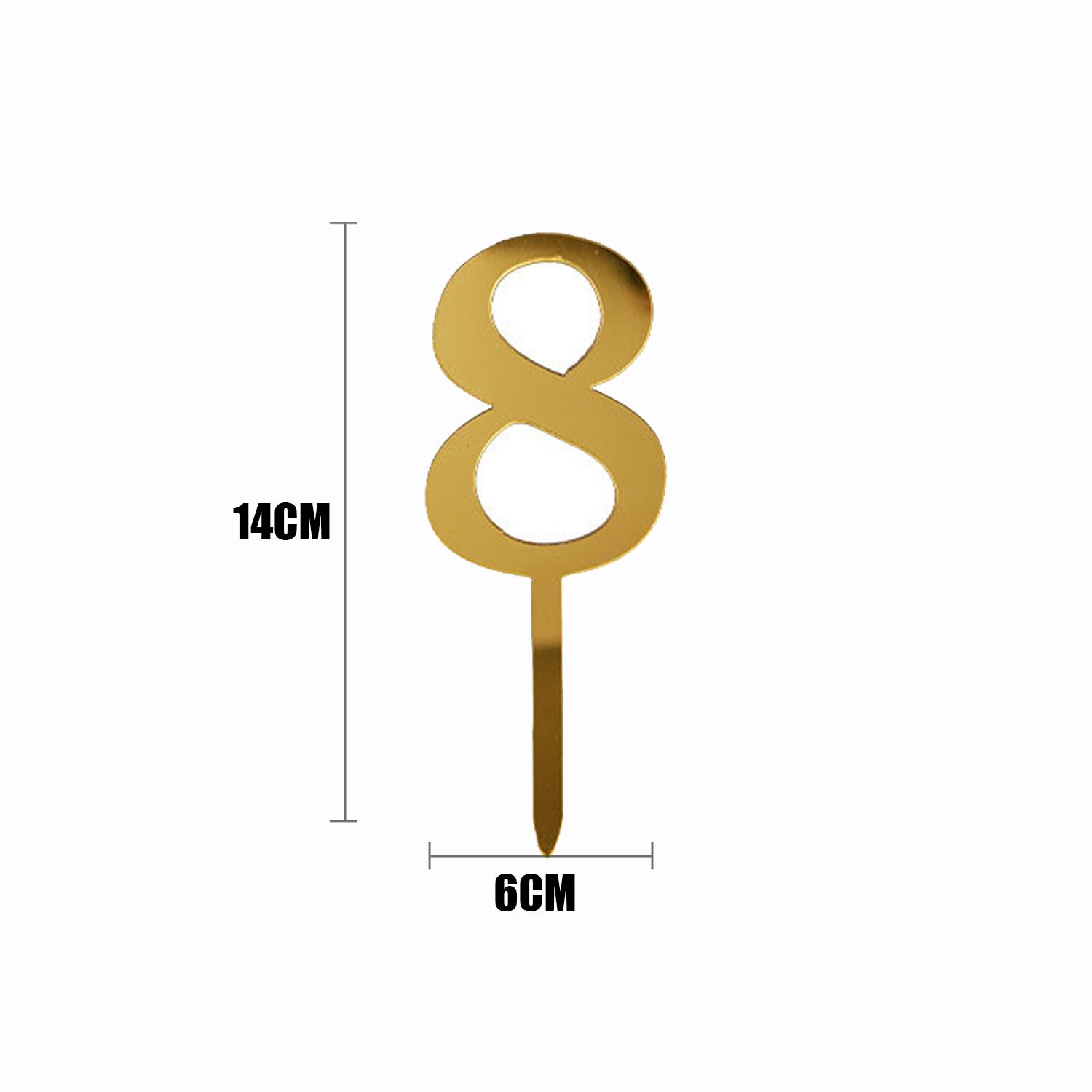 GOLD MIRROR NUMBER TOPPER NO 8