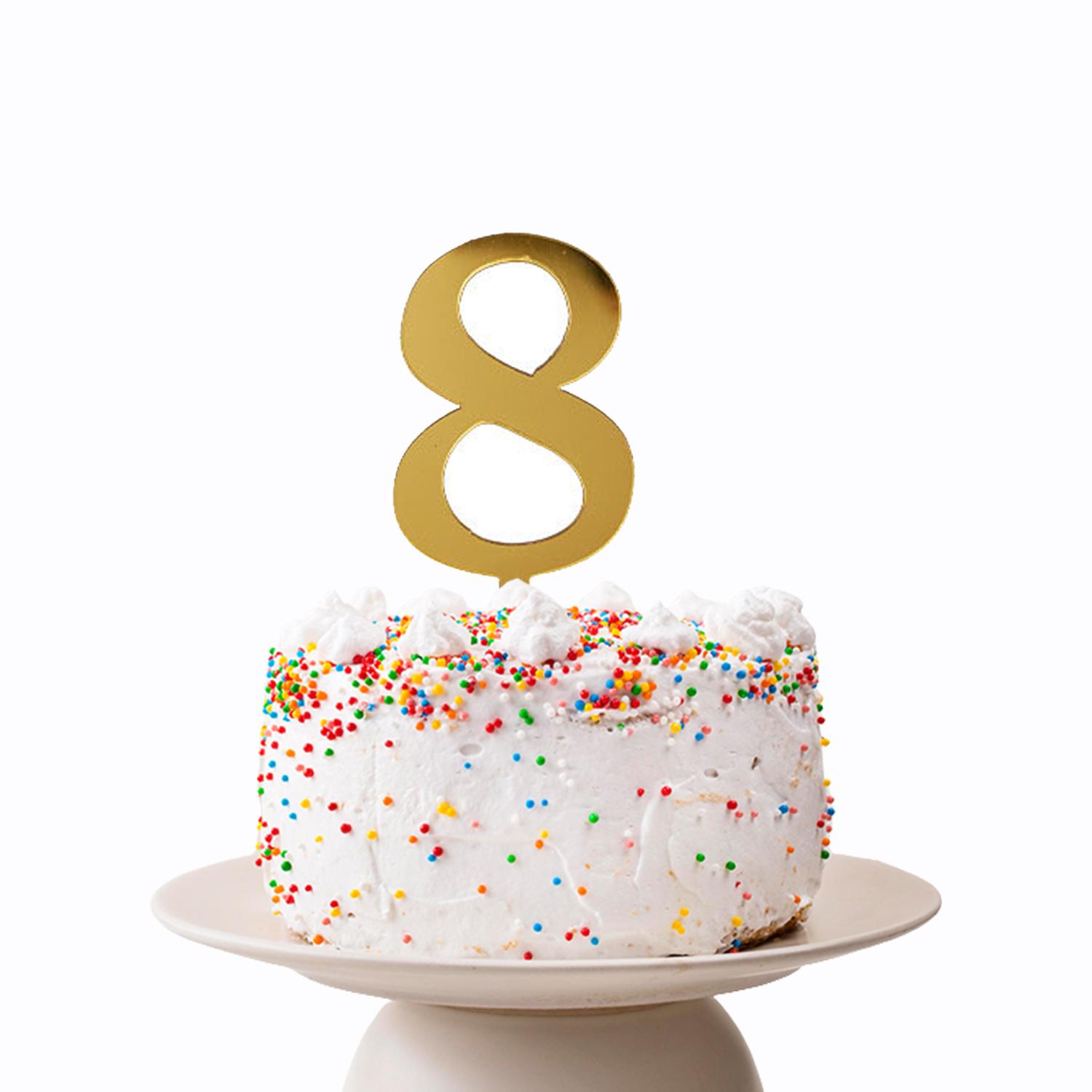 GOLD MIRROR NUMBER TOPPER NO 8