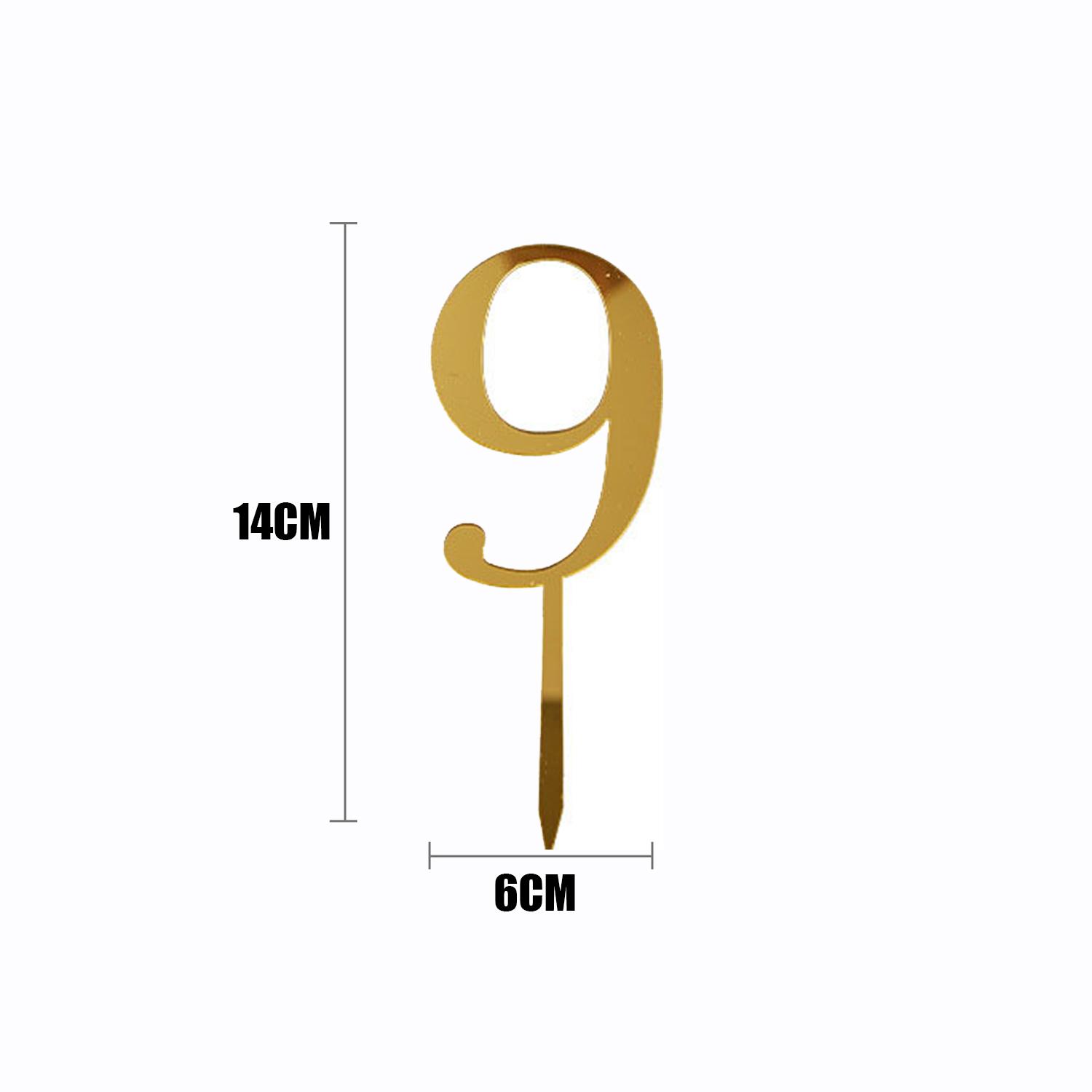 GOLD MIRROR NUMBER TOPPER NO 9
