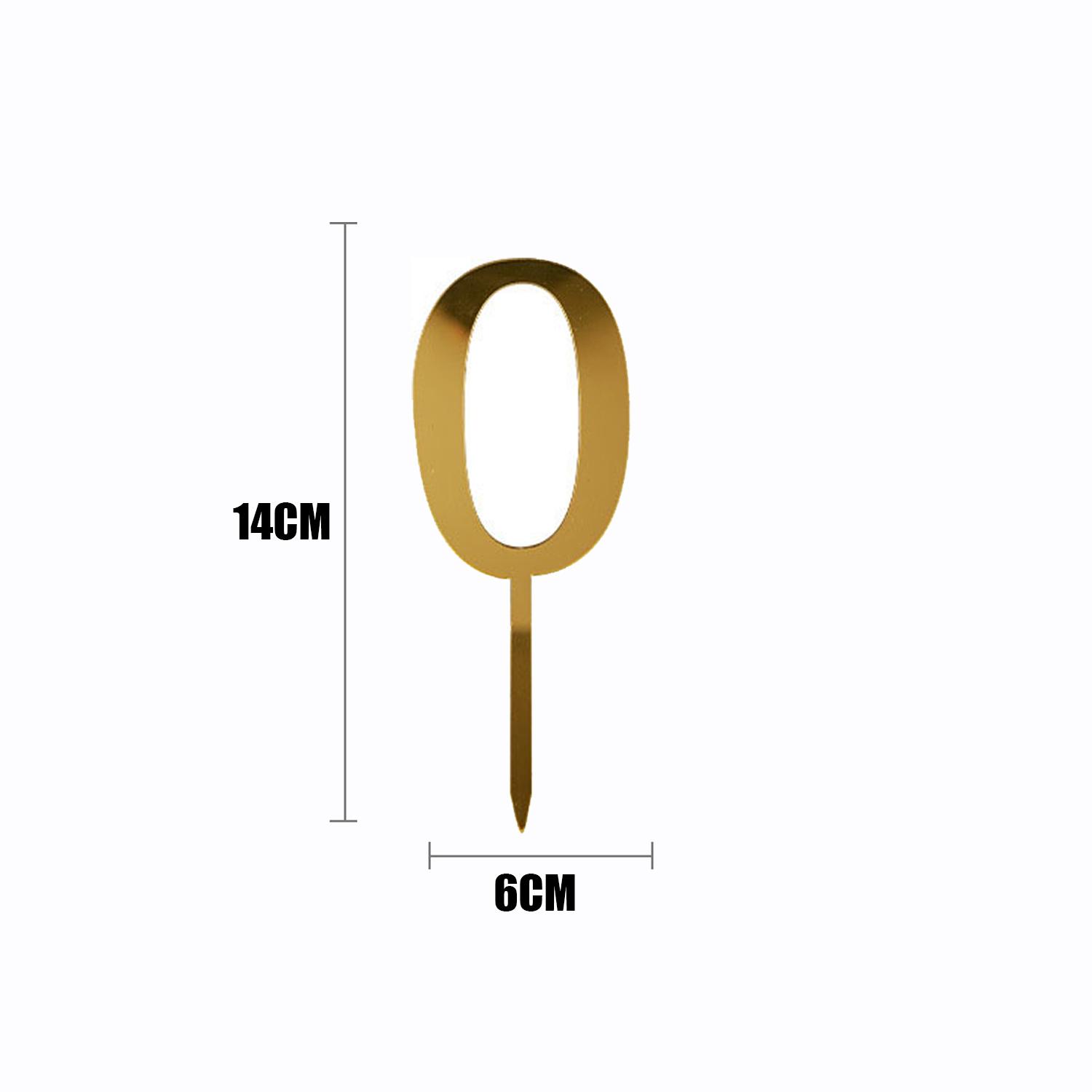 GOLD MIRROR NUMBER TOPPER NO 0