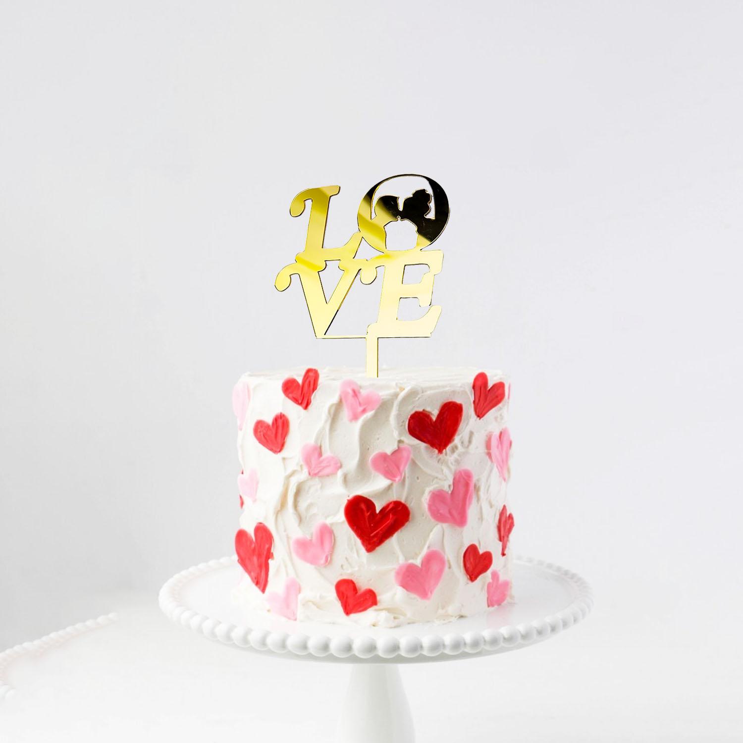 GOLD MIRROR VALENTINES TOPPER 01