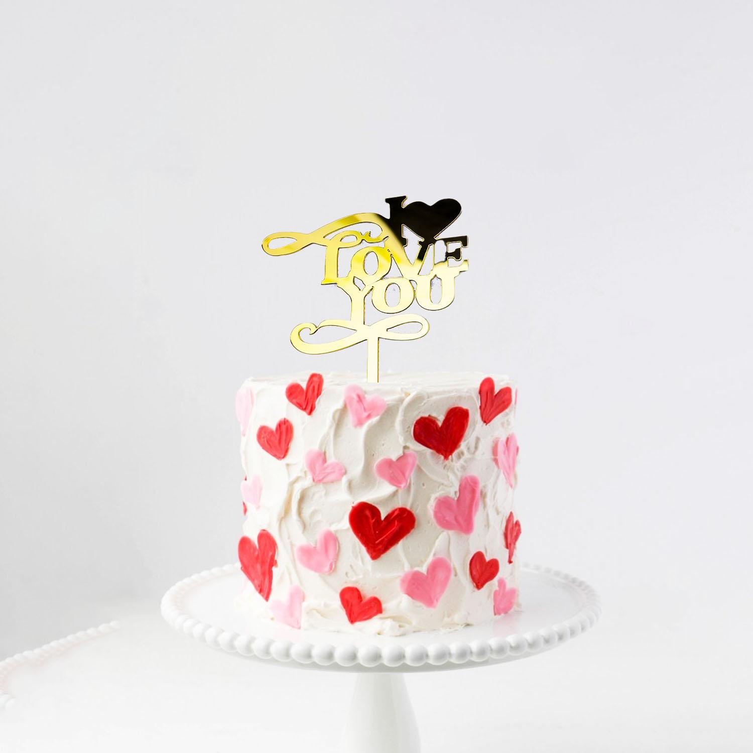GOLD MIRROR VALENTINES TOPPER 01