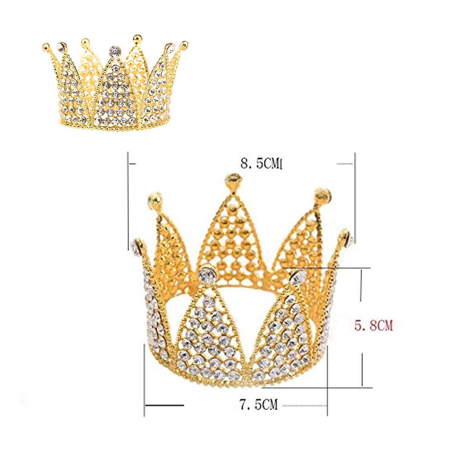 GOLD RHINESTONE CROWN TIARA