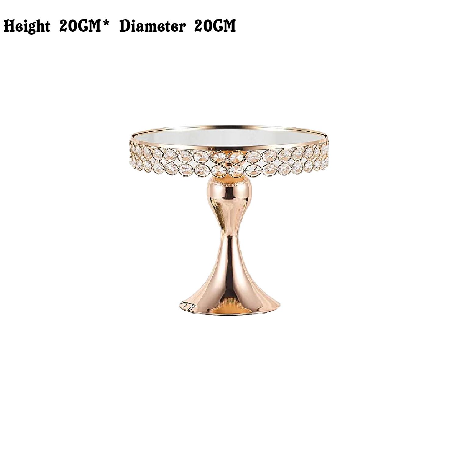GOLD CRYSTAL CAKE STAND 1PC H 20CM* D 20CM