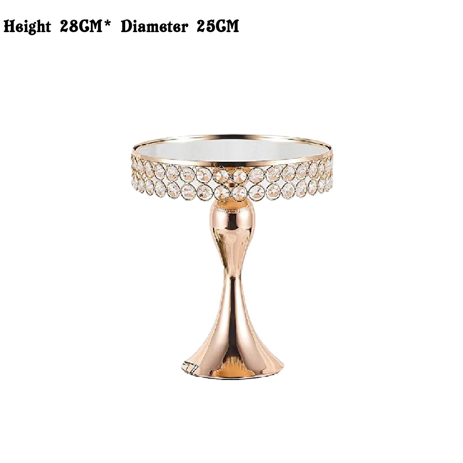 GOLD CRYSTAL CAKE STAND 1PC H 28CM* D 25CM