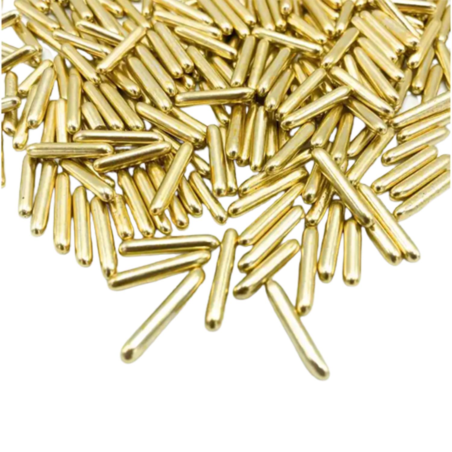 GOLD METALLIC ROD SPRINKLES 250GMS