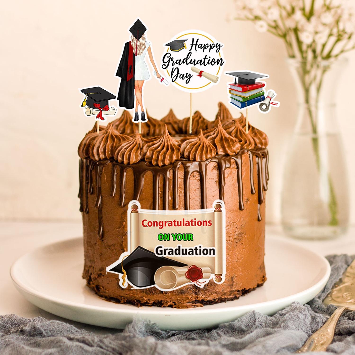 GRADUATION CARDSTOCK CAKE TOPPER A5