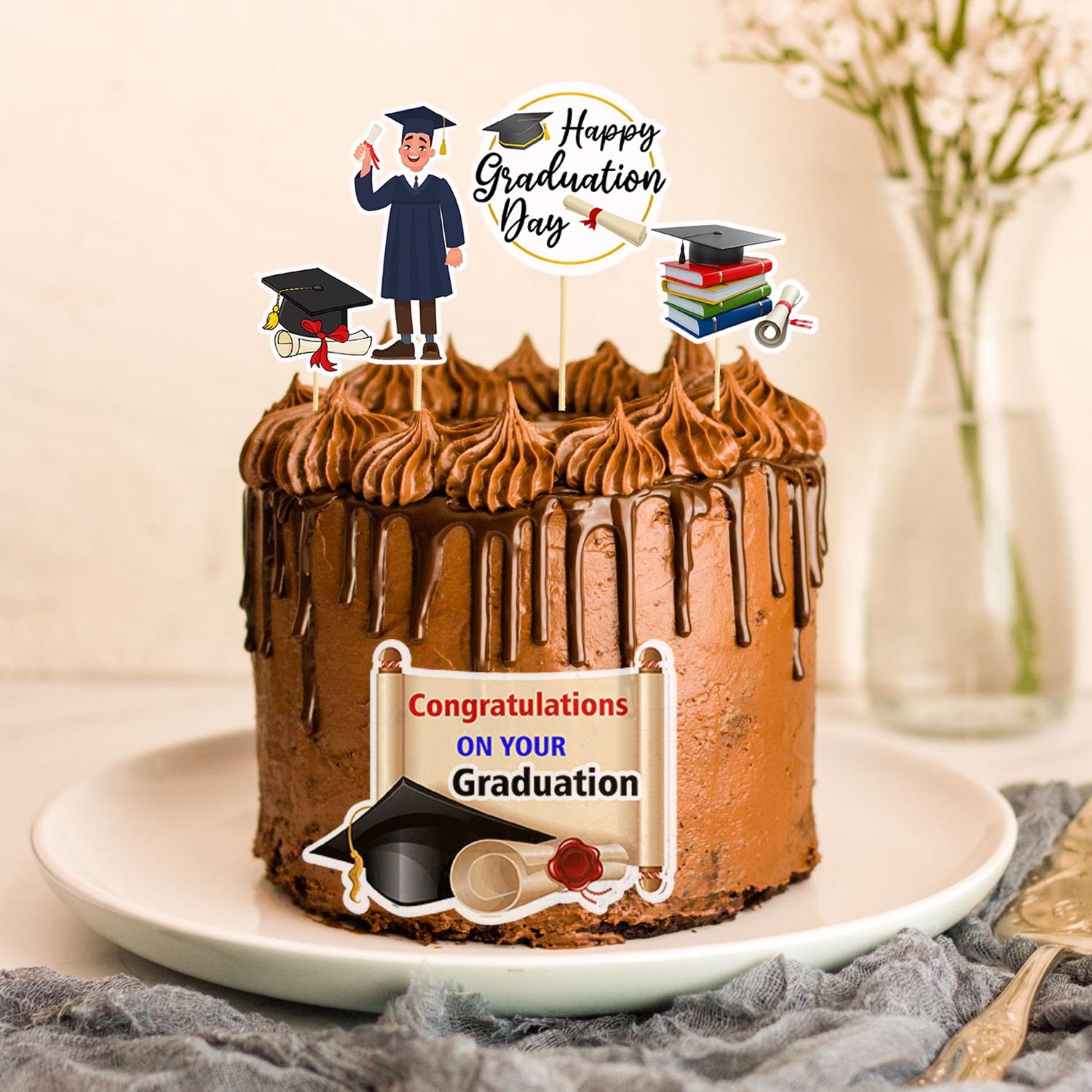 GRADUATION CARDSTOCK CAKE TOPPER A5