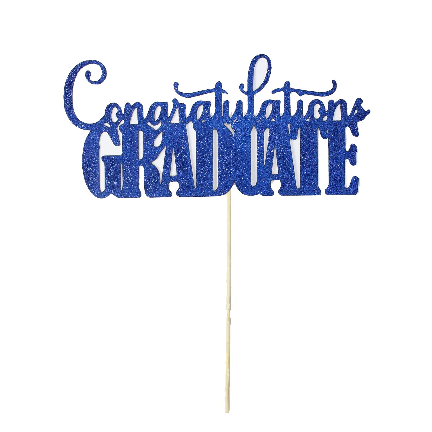 GRADUATION GLITTER BLUE PAPER TOPPER