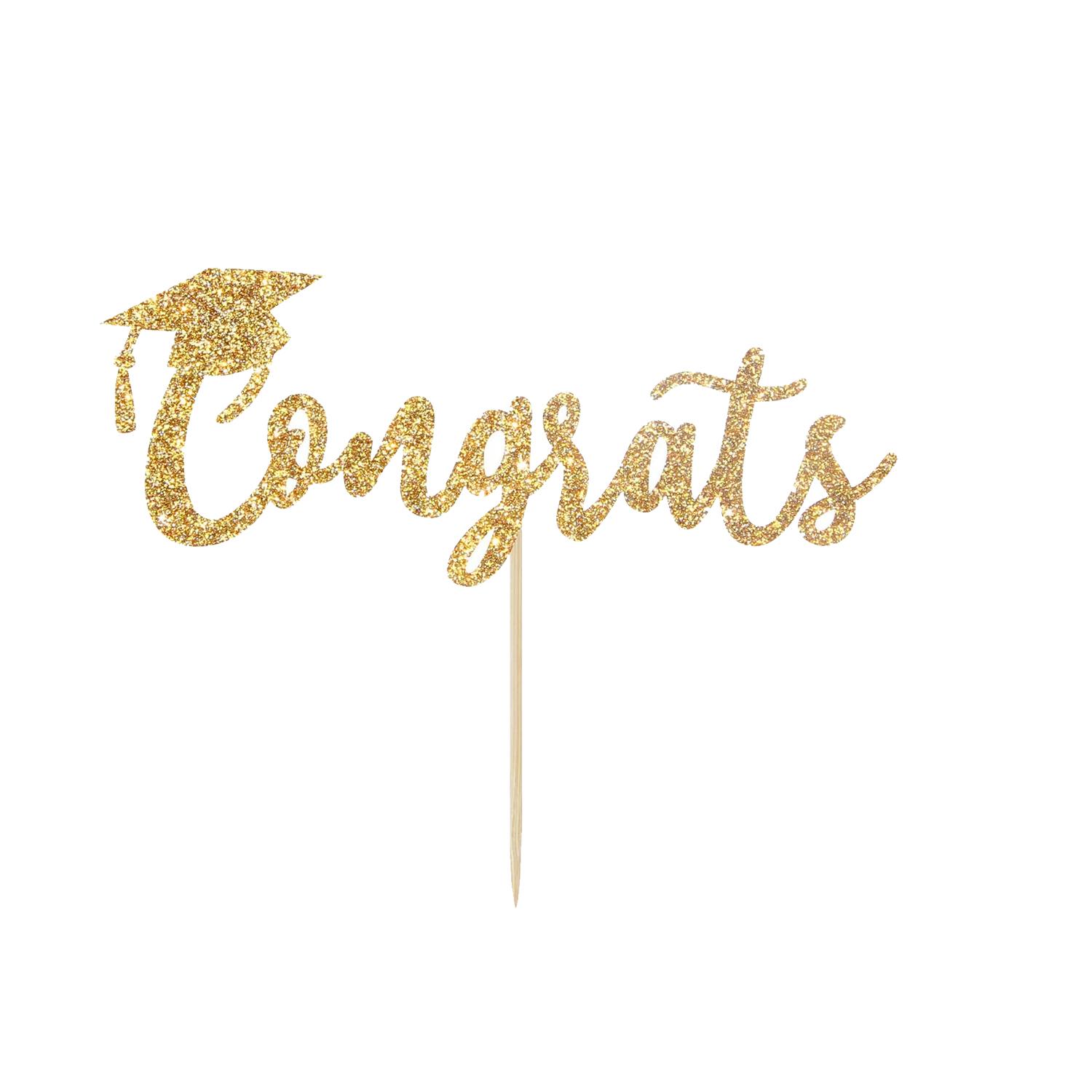 GRADUATION GLITTER GOLD PAPER TOPPER