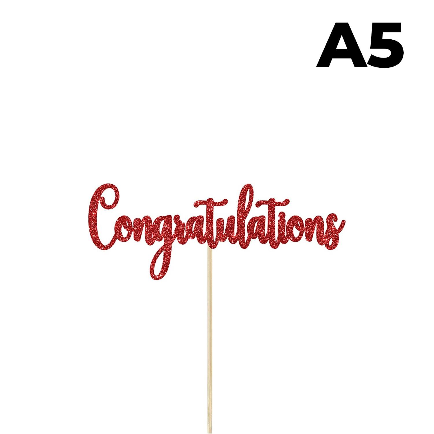 GRADUATION GLITTER RED PAPER TOPPER