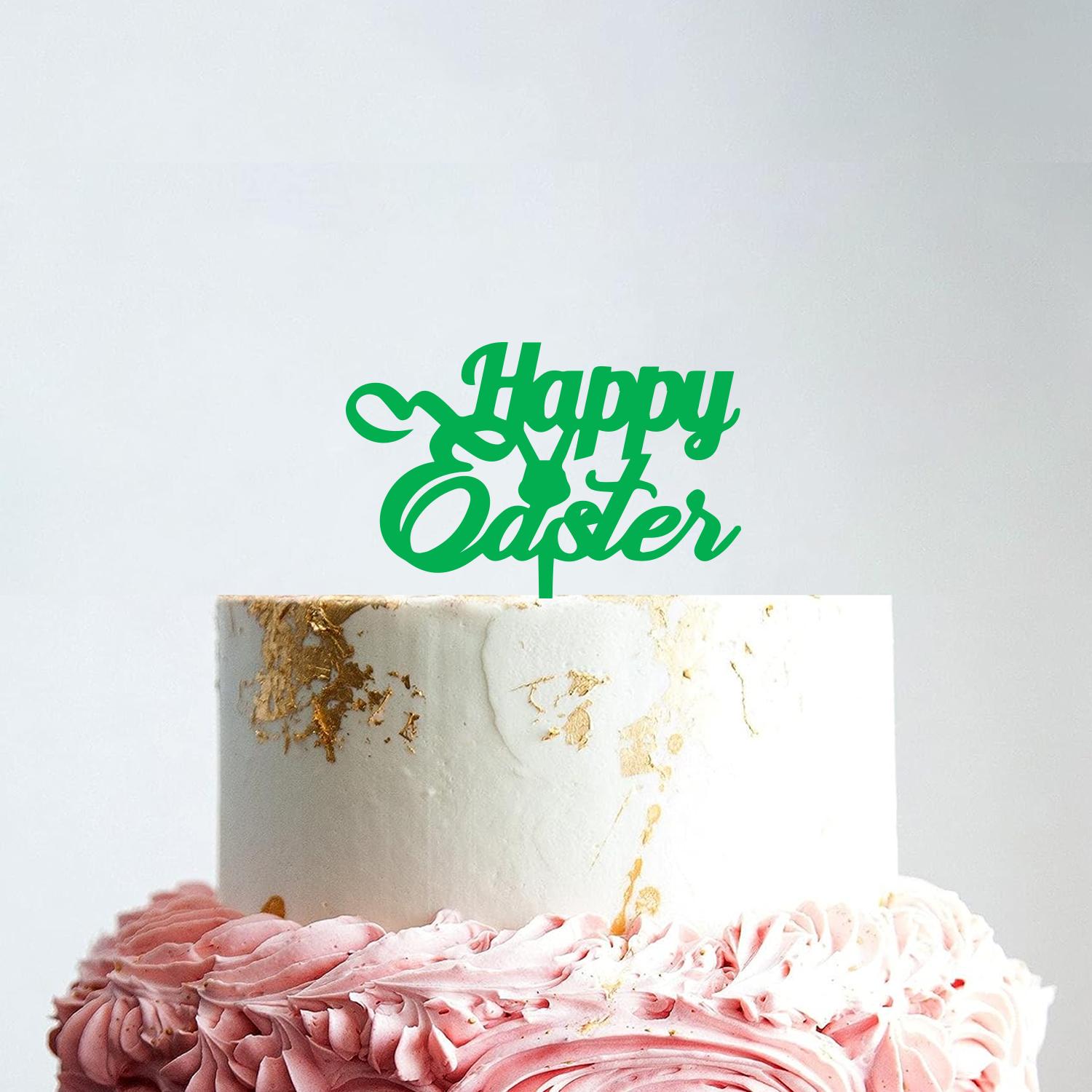 GREEN ACRYLIC HAPPY EASTER TOPPER NO 01