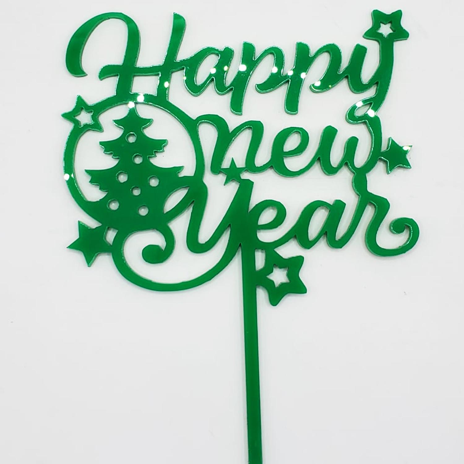 GREEN ACRYLIC NEW YEARS TOPPER 01